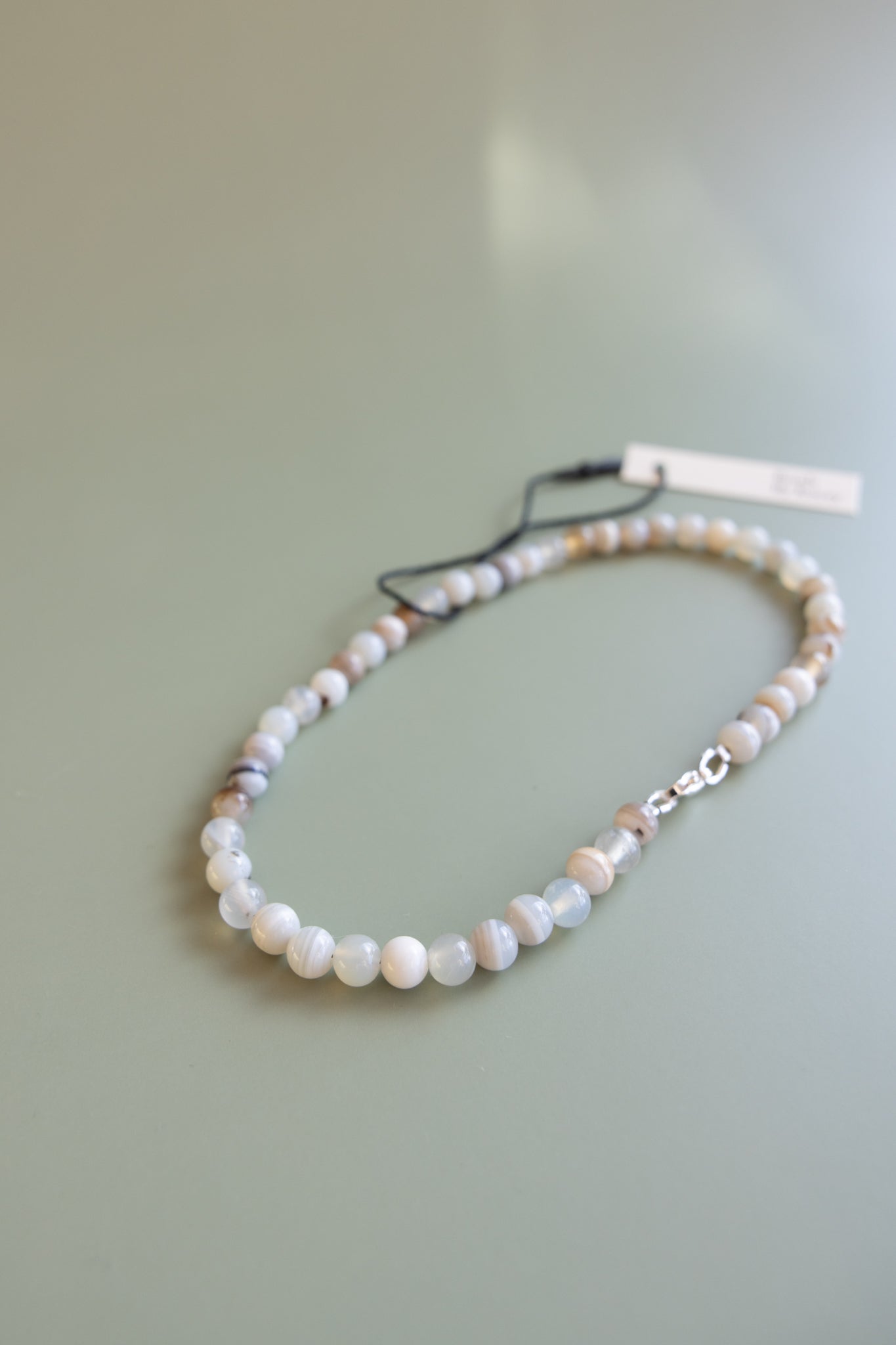Men's Striped Agate Necklace