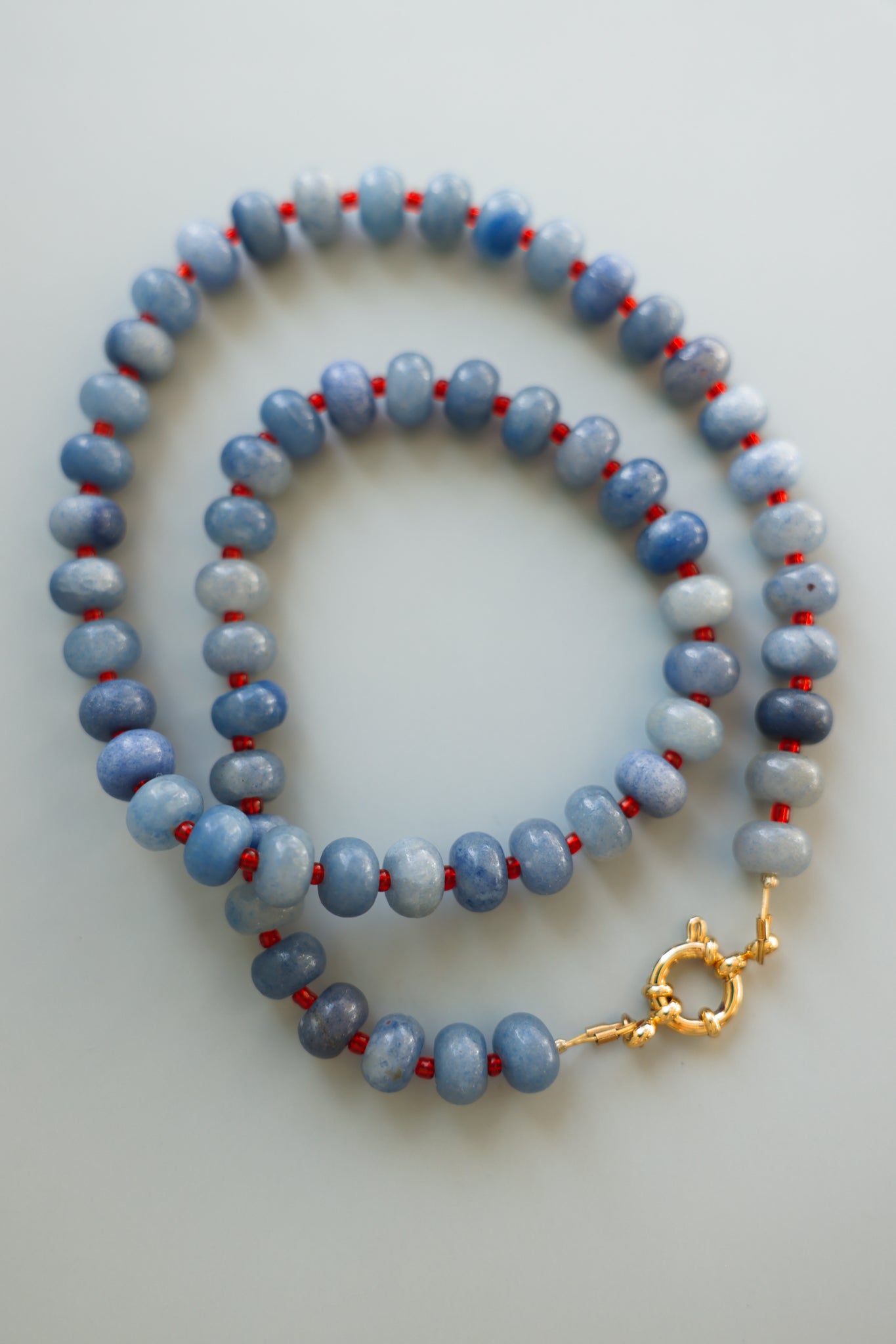 Blue Aventurine + Red Necklace
