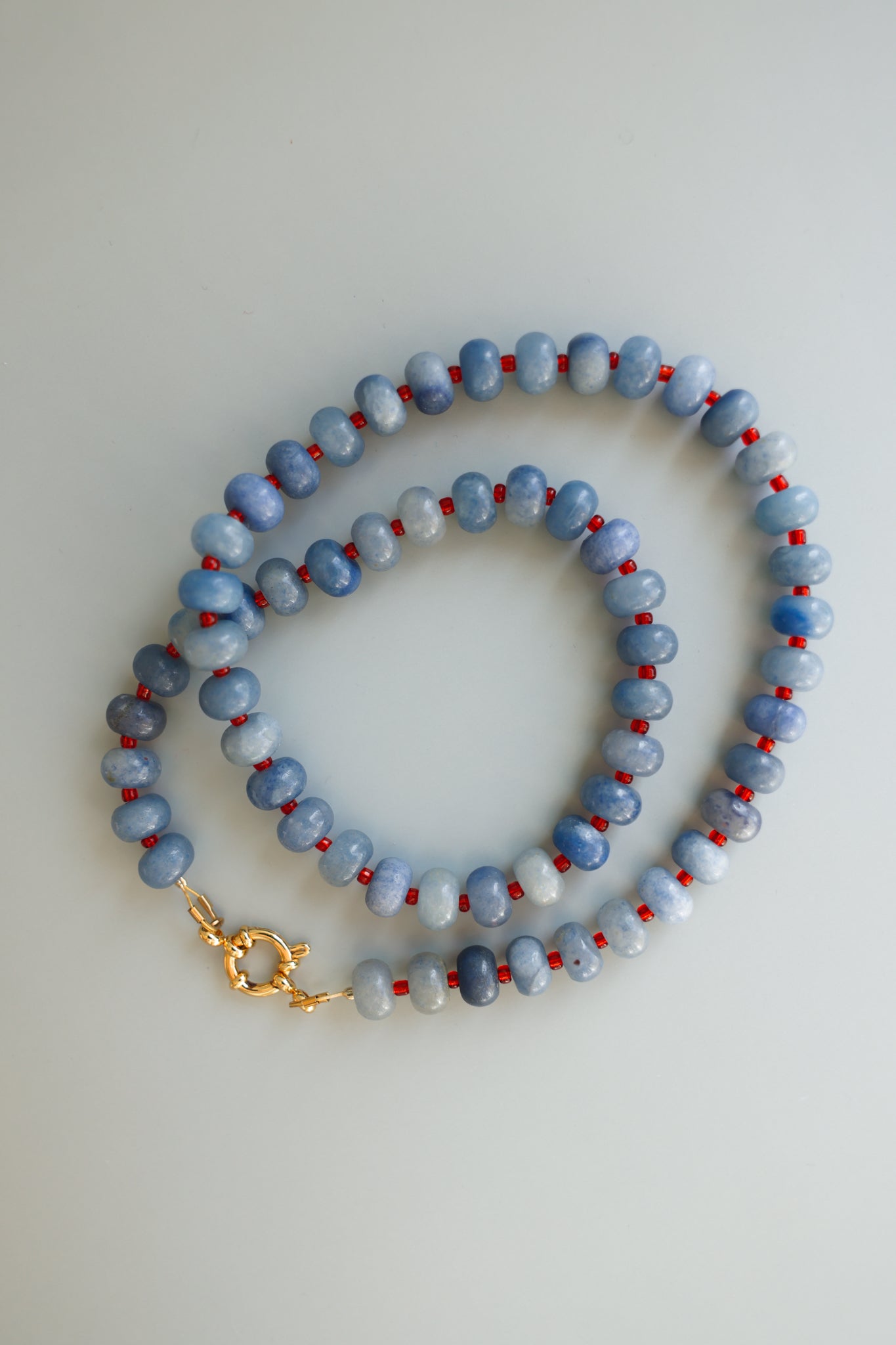 Blue Aventurine + Red Necklace