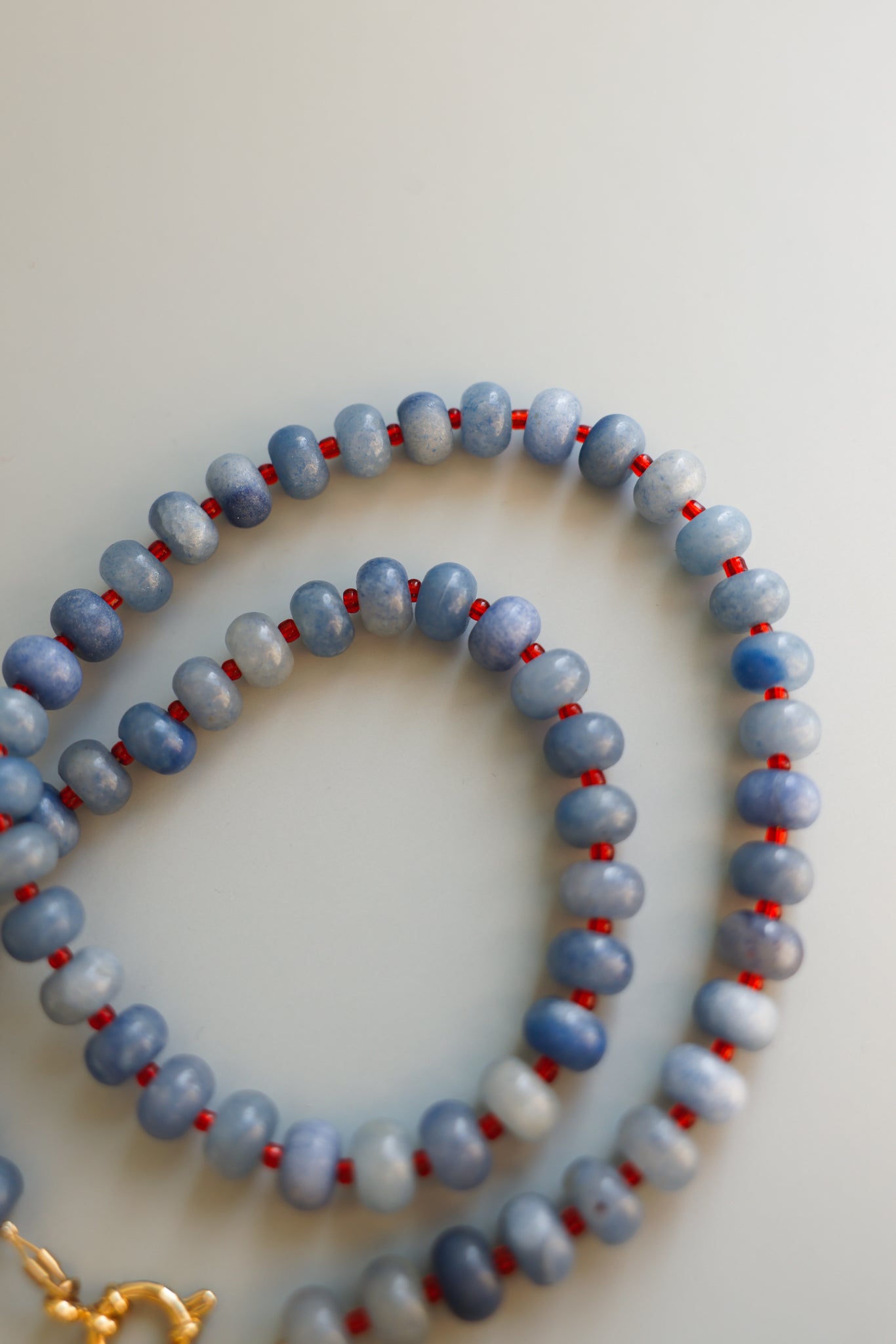 Blue Aventurine + Red Necklace