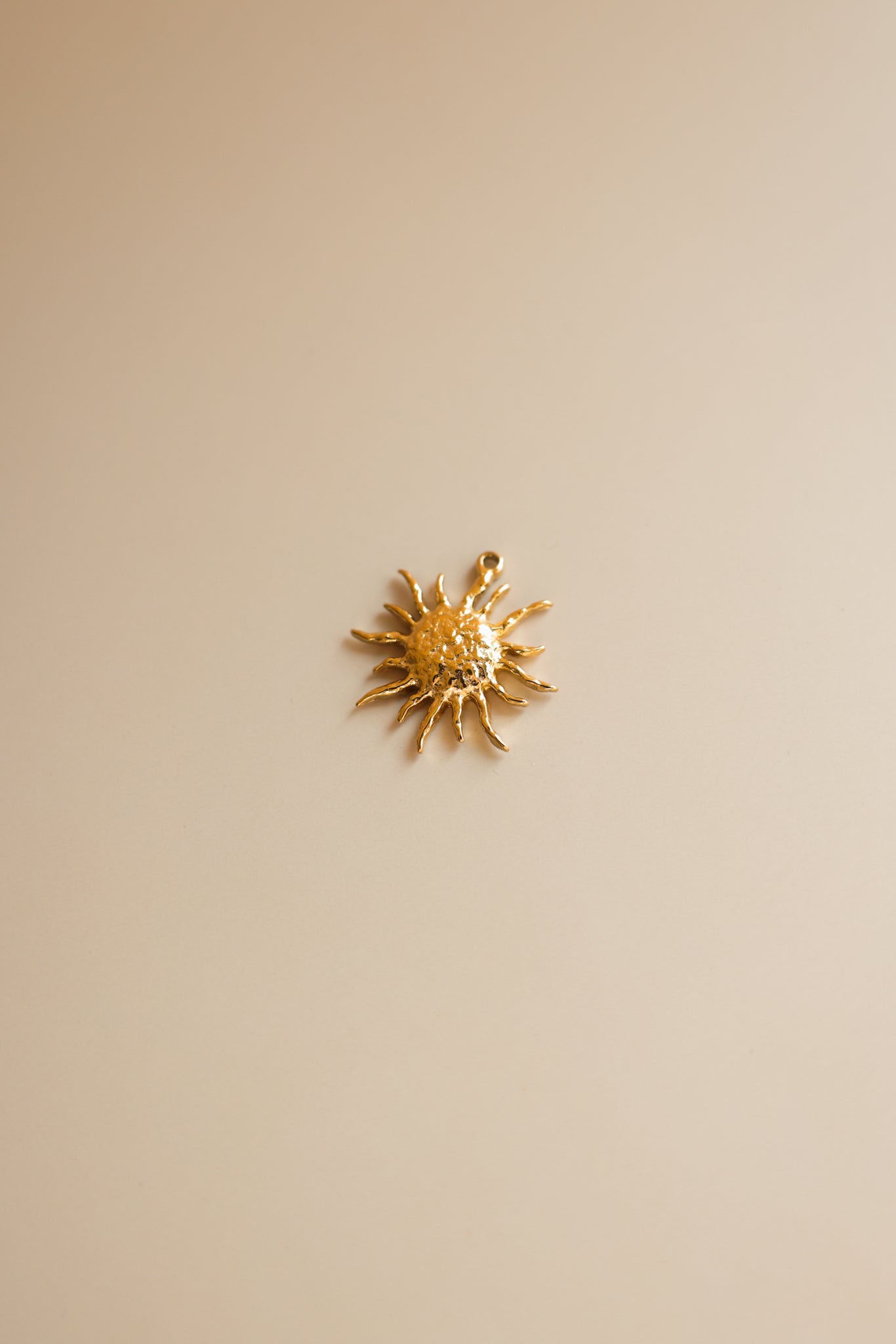 Textured Gold Sun Charm