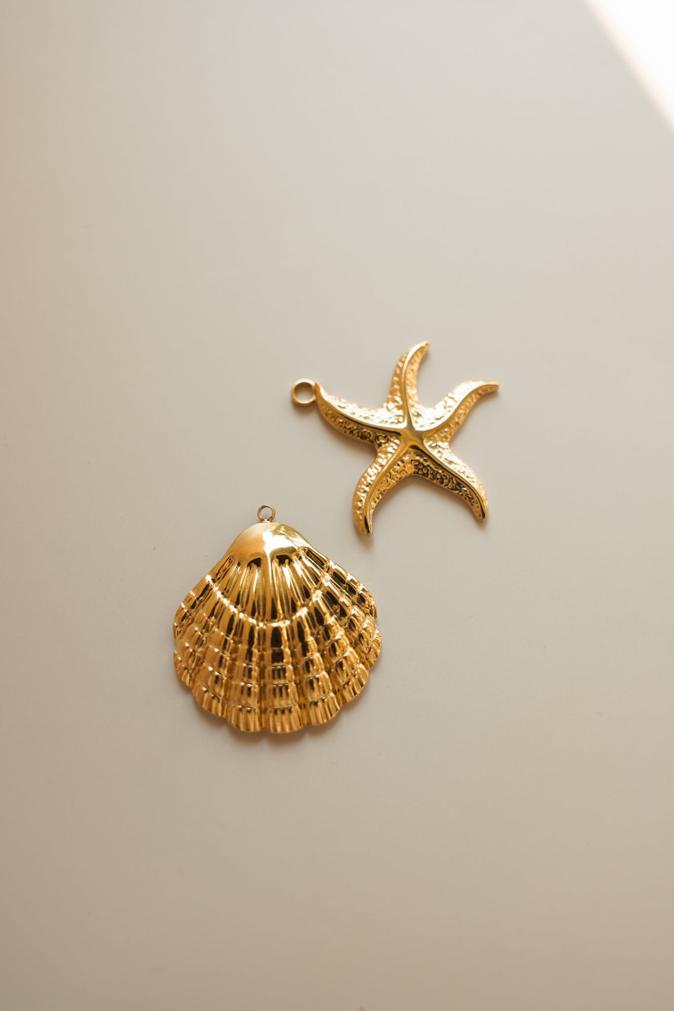 Gold Shell + Starfish Pendants