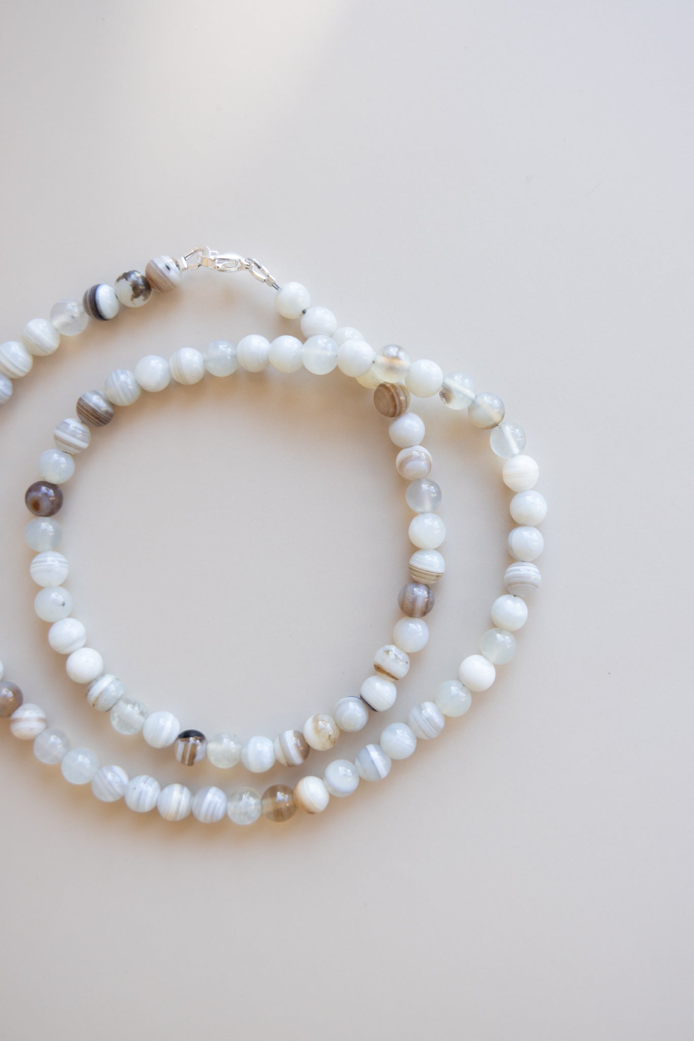 Men's Striped Agate Necklace