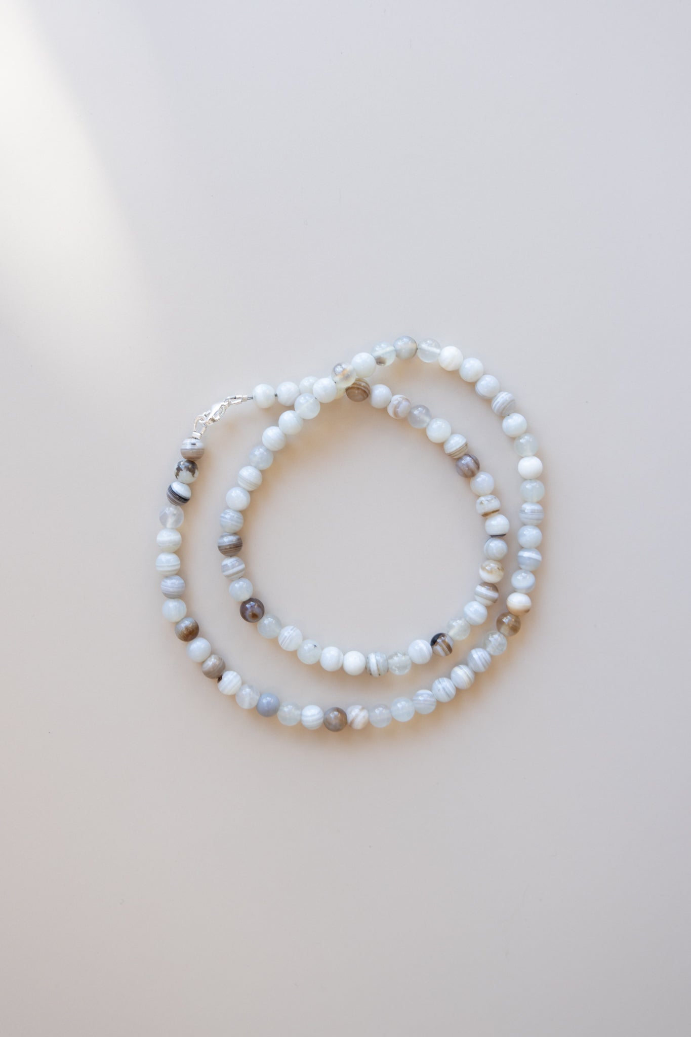 Men's Striped Agate Necklace