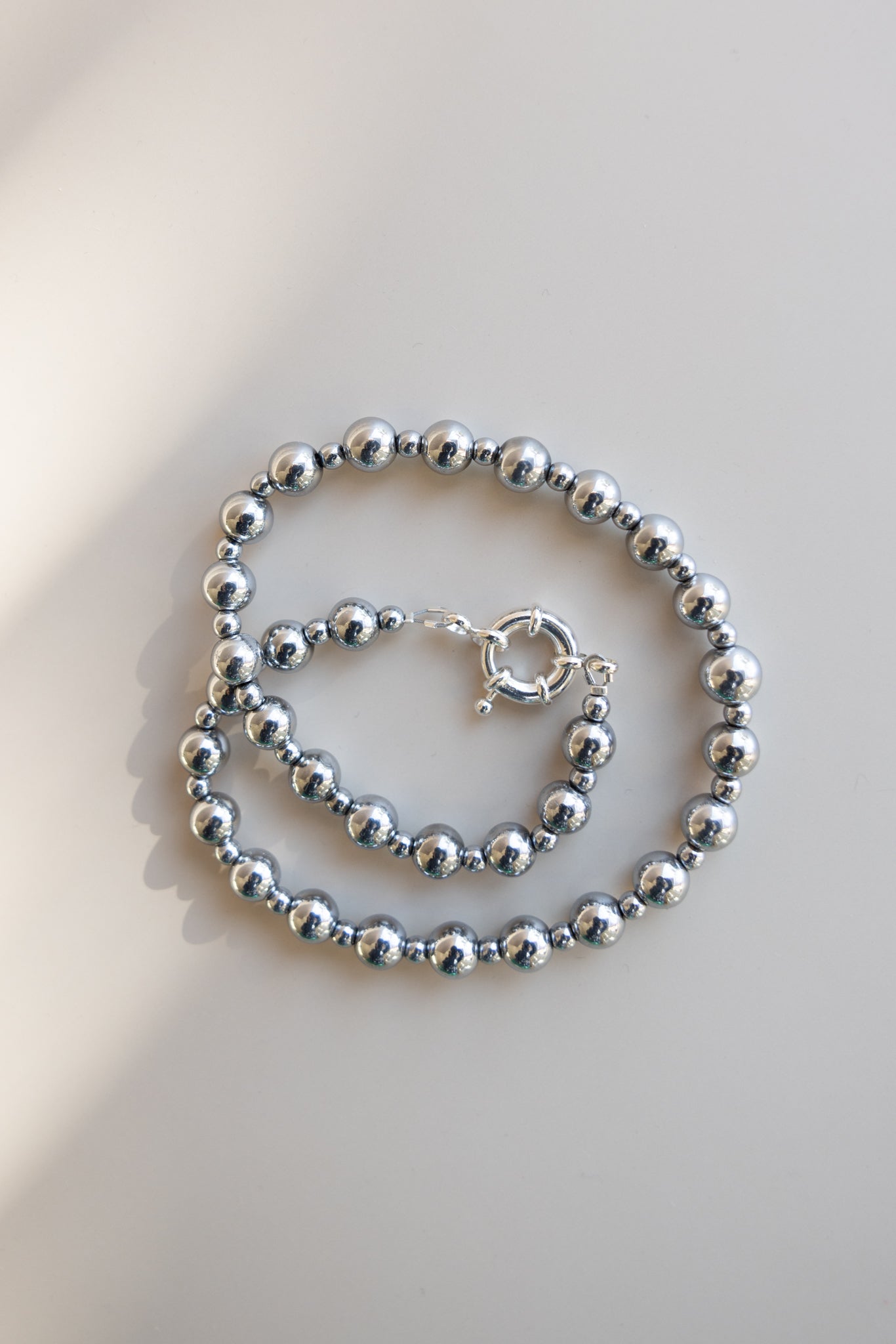 Hematite Necklace + Heart Pendant