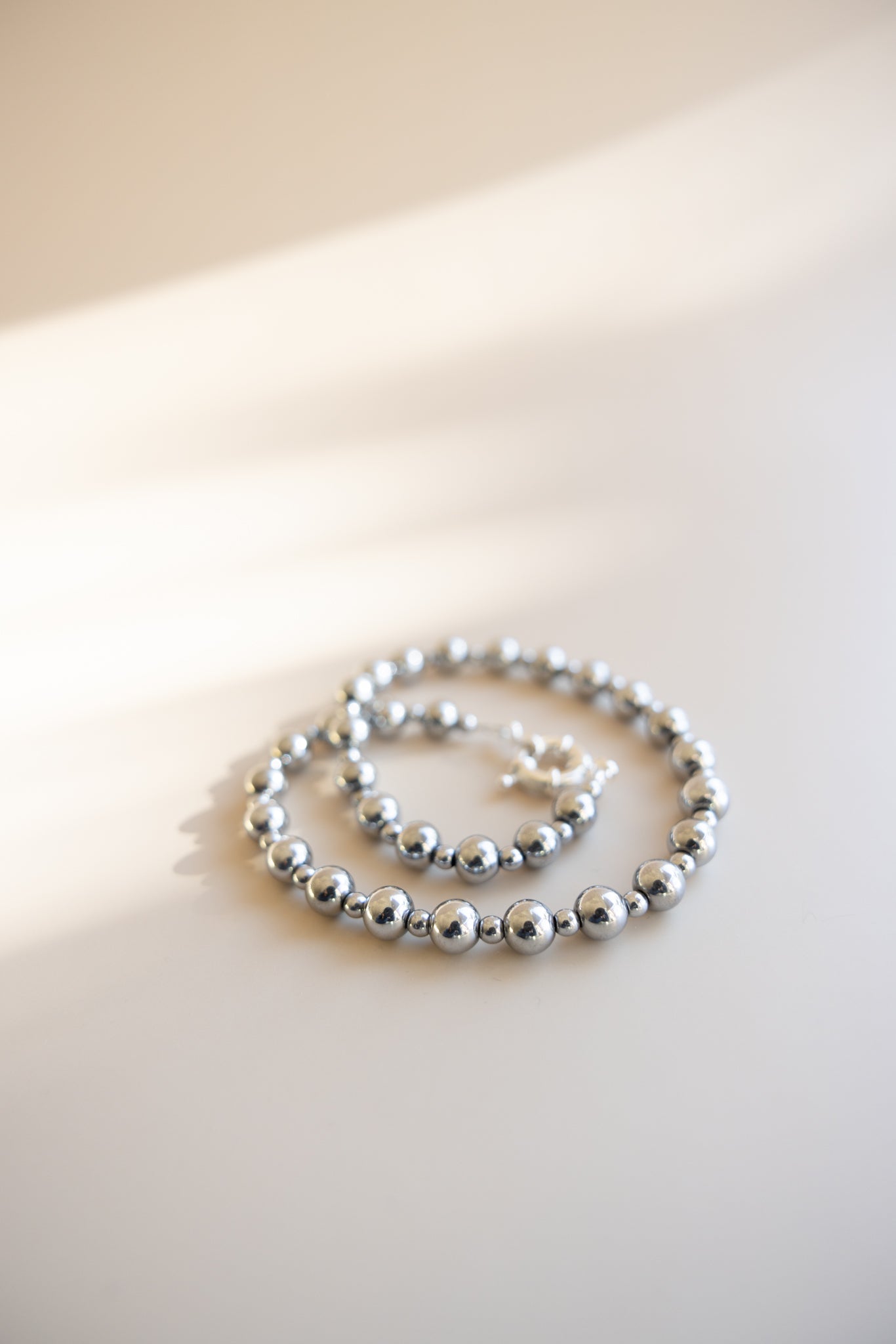 Hematite Necklace + Heart Pendant