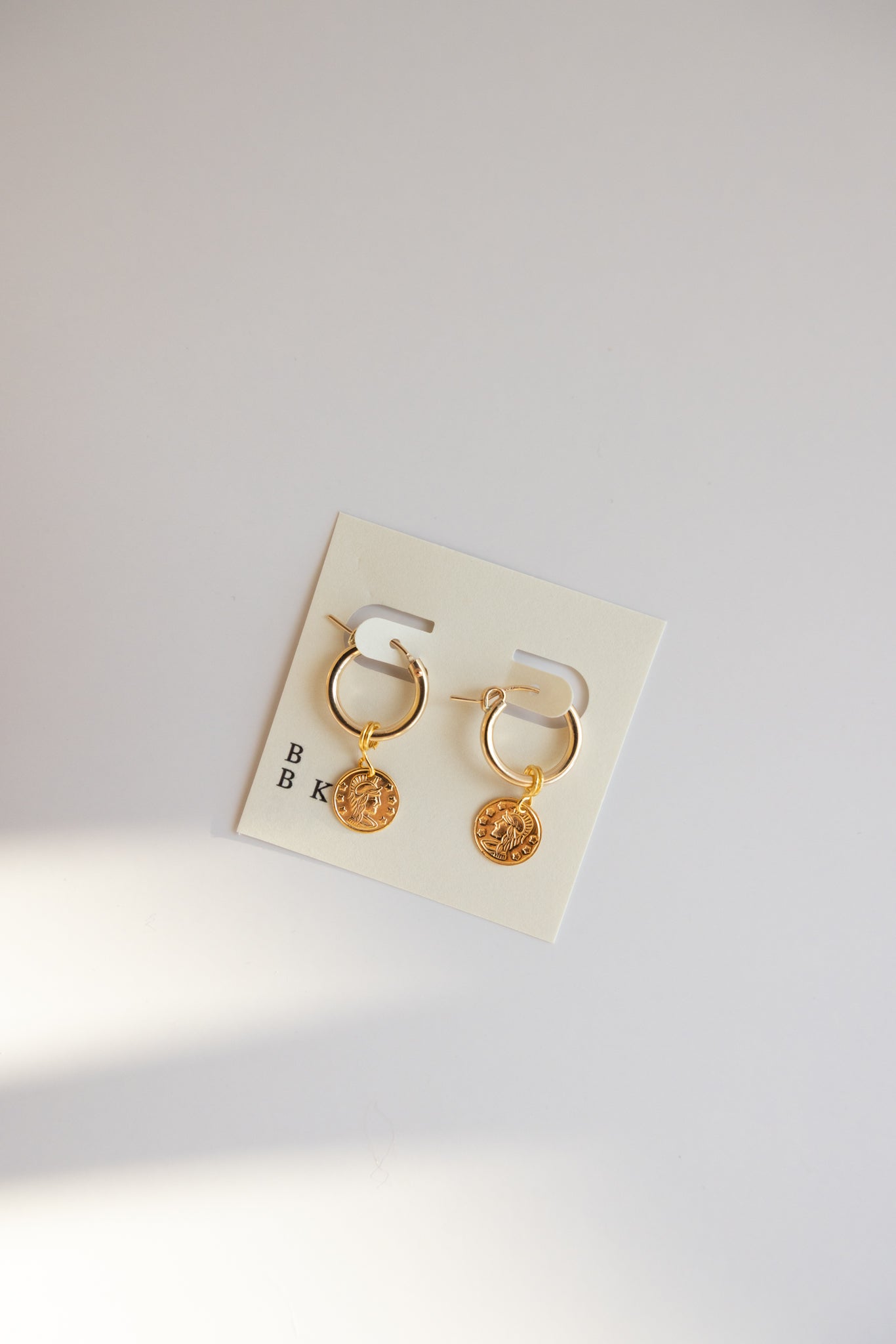 Gold Hoops + Coin Charm