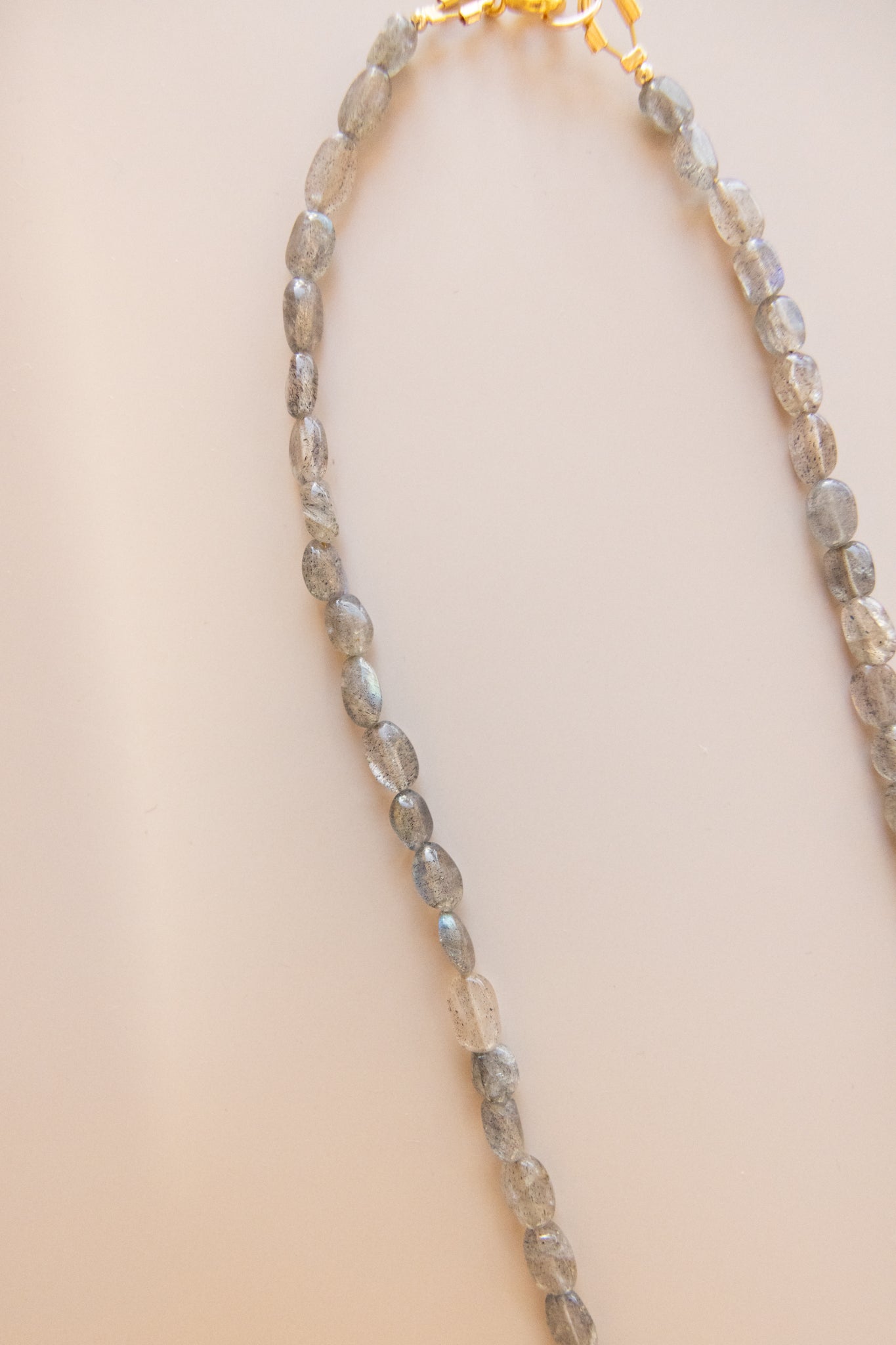 Labradorite Necklace + Square Pearl Pendant