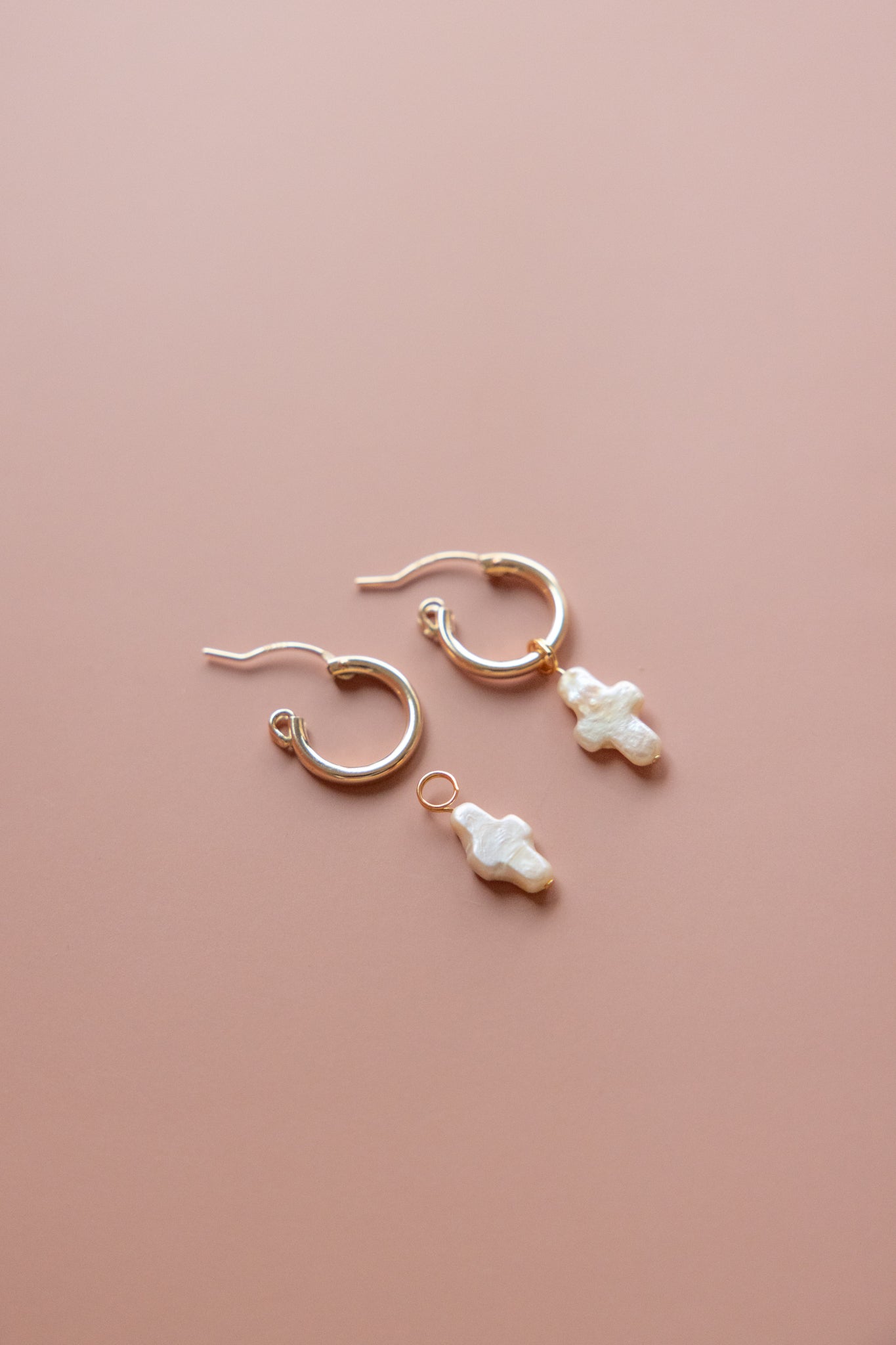 Pearl Cross Earring Charms