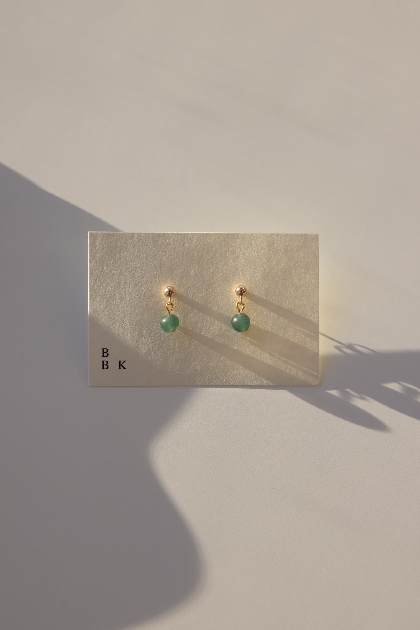 Gold + Silver Stud with Green Aventurine Pendant