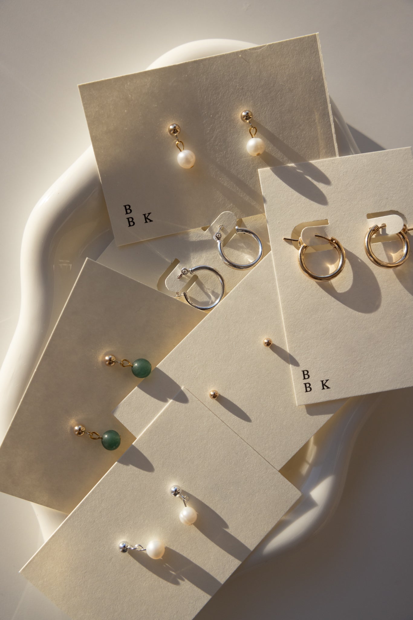 Gold Stud + Green Aventurine Pendant