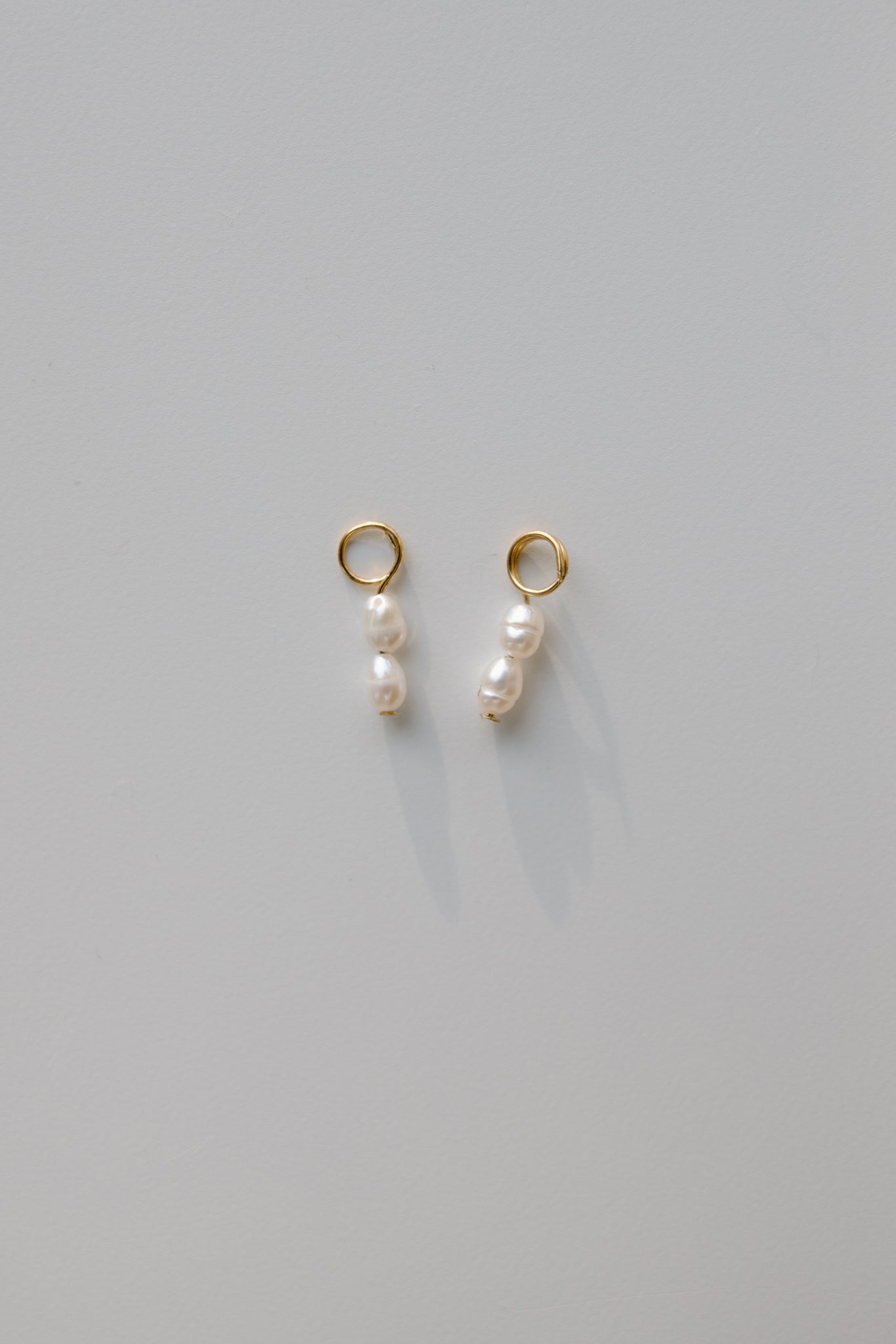 Double Stacked Freshwater Pearl Earring Charms