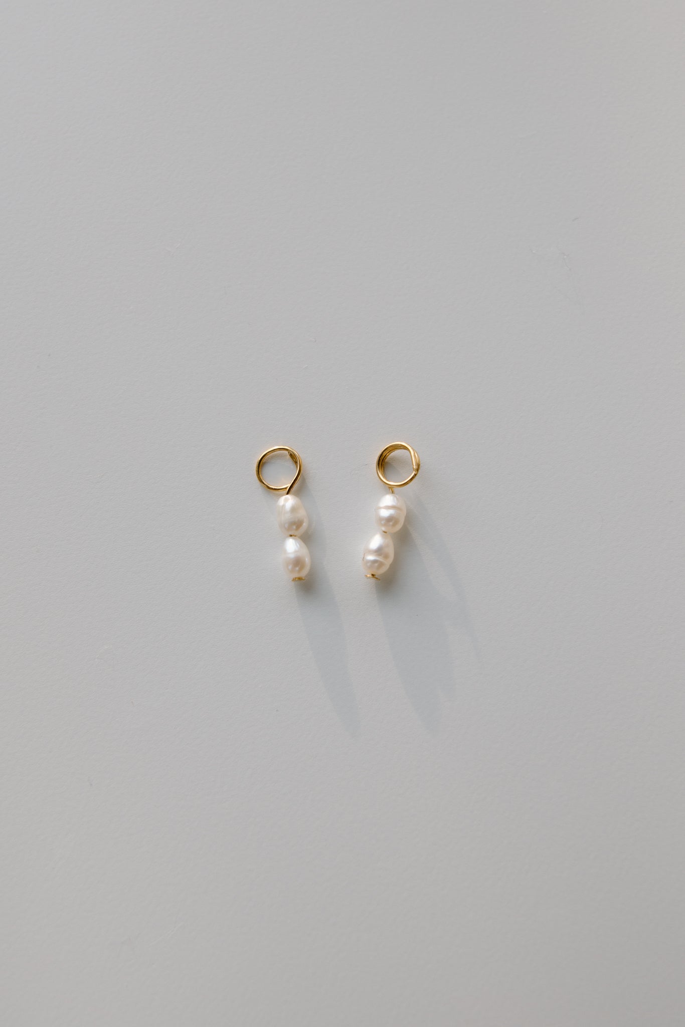 Double Stacked Freshwater Pearl Earring Charms