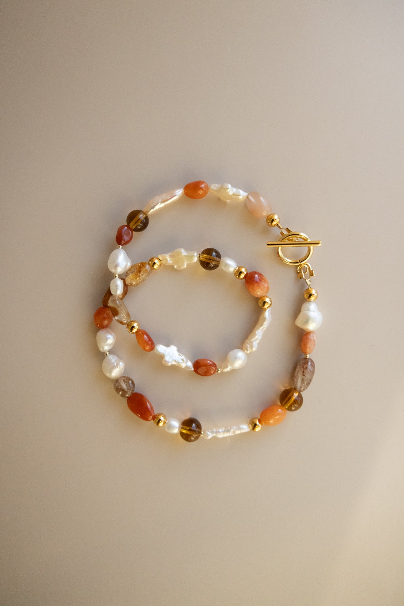 Mixed Irregular Pearl + Gemstone Necklace