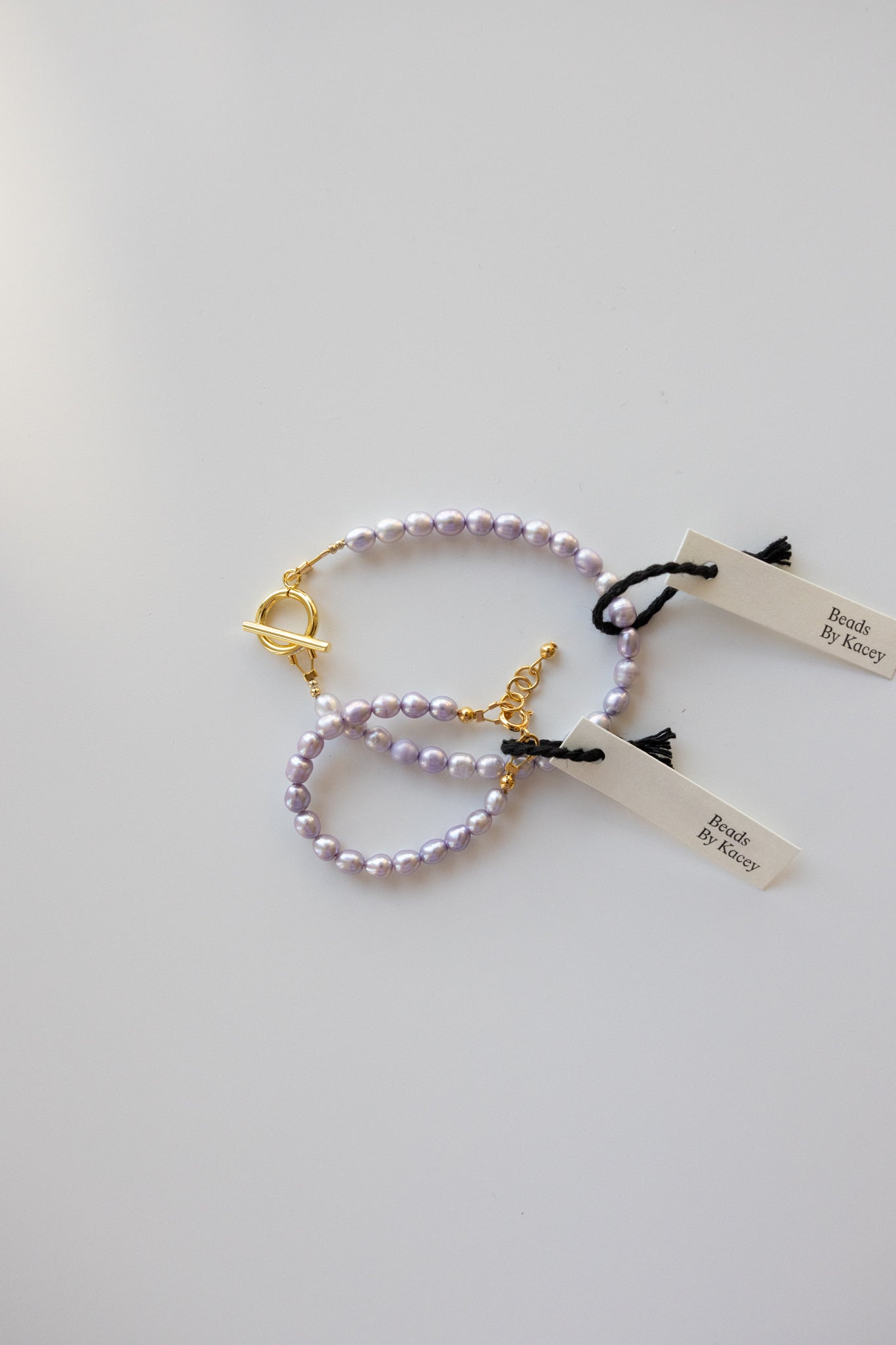 Mom + Me Lavender Pearl Bracelets