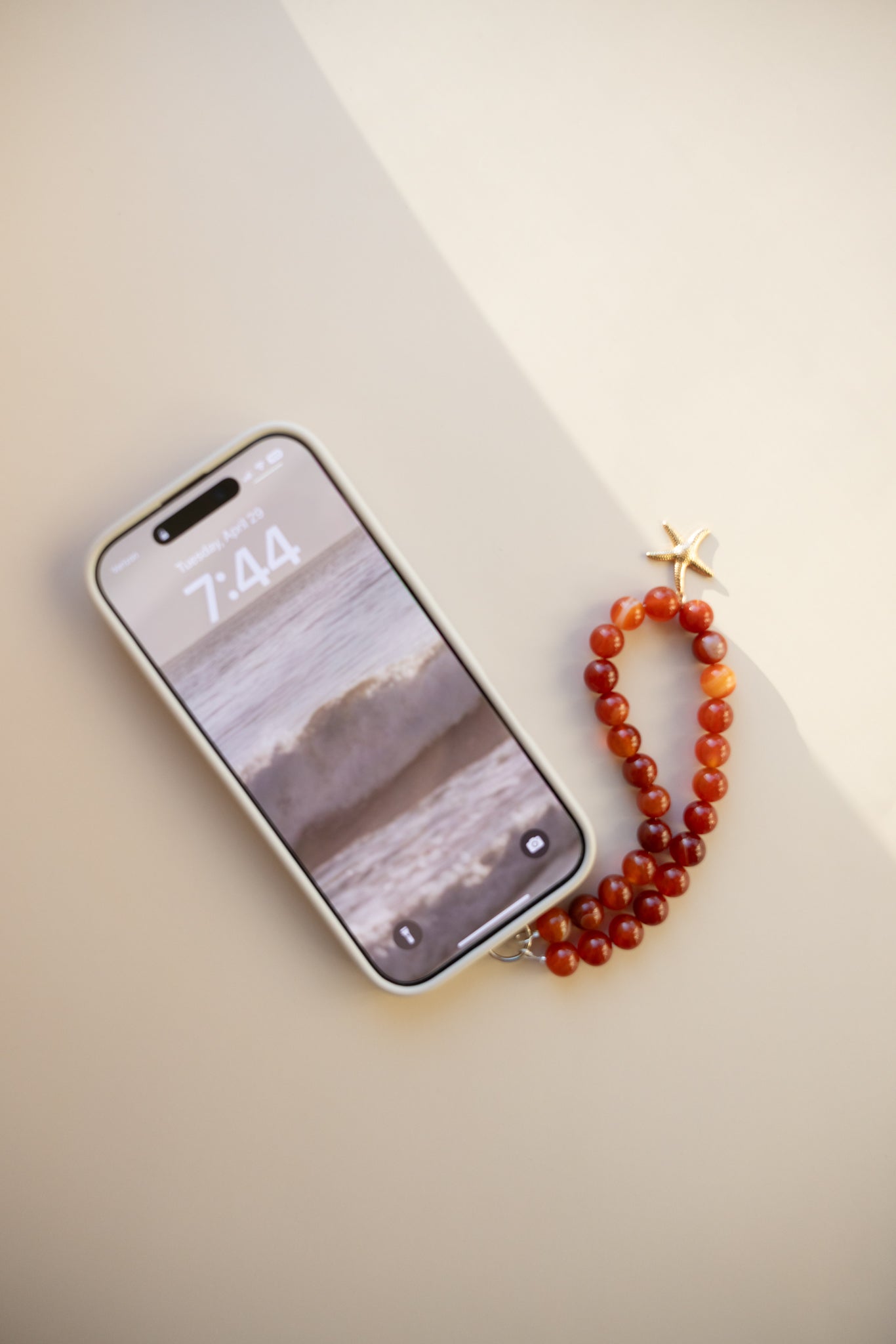 Red Striped Agate Phone Charm