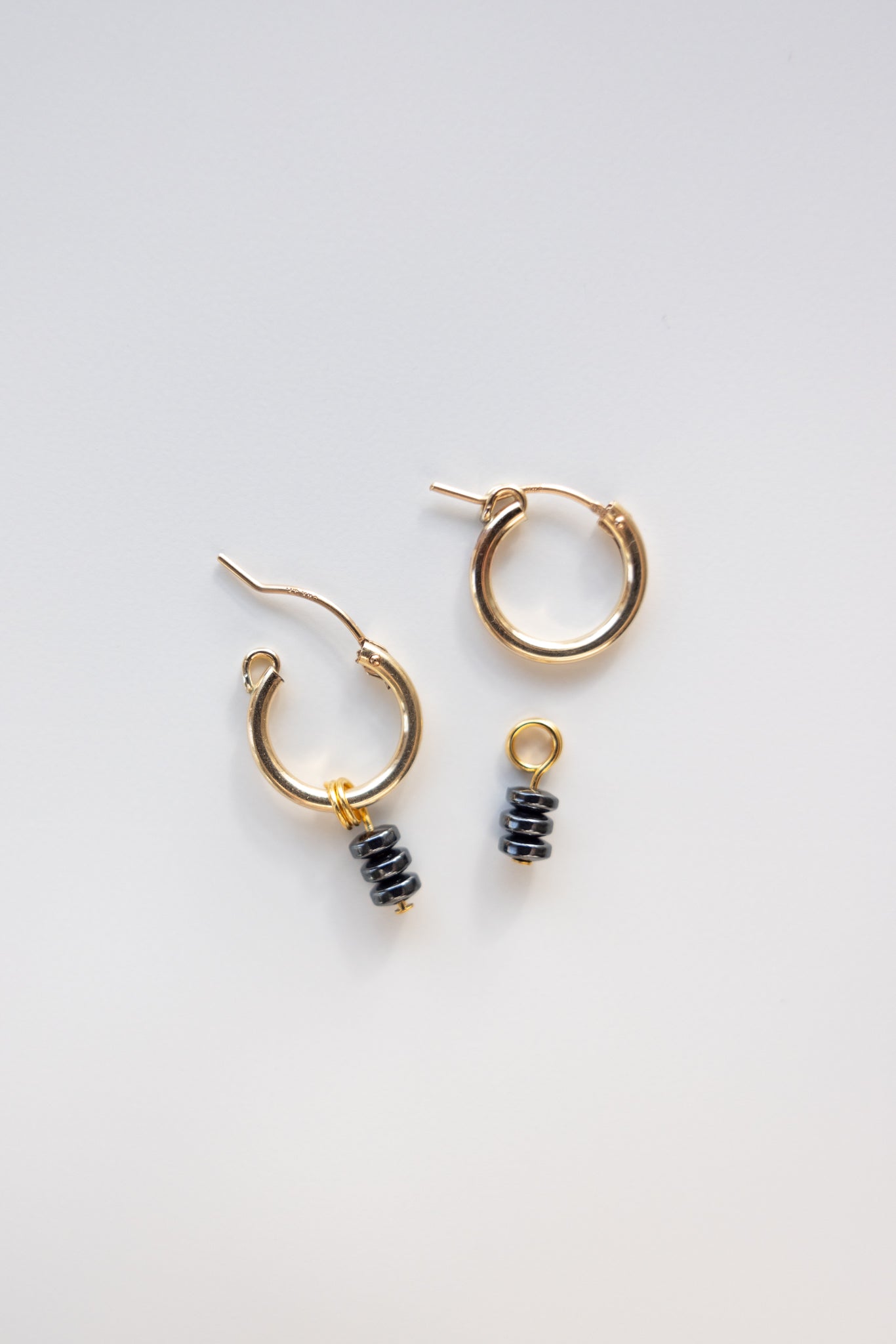 Stack of 3 Hematite Earring Charms
