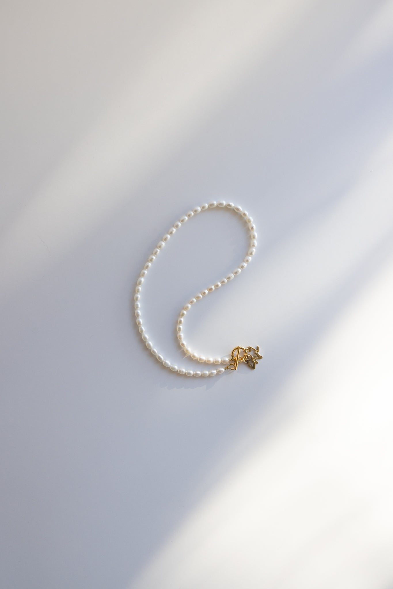 Pearl Necklace with Initial Pendant