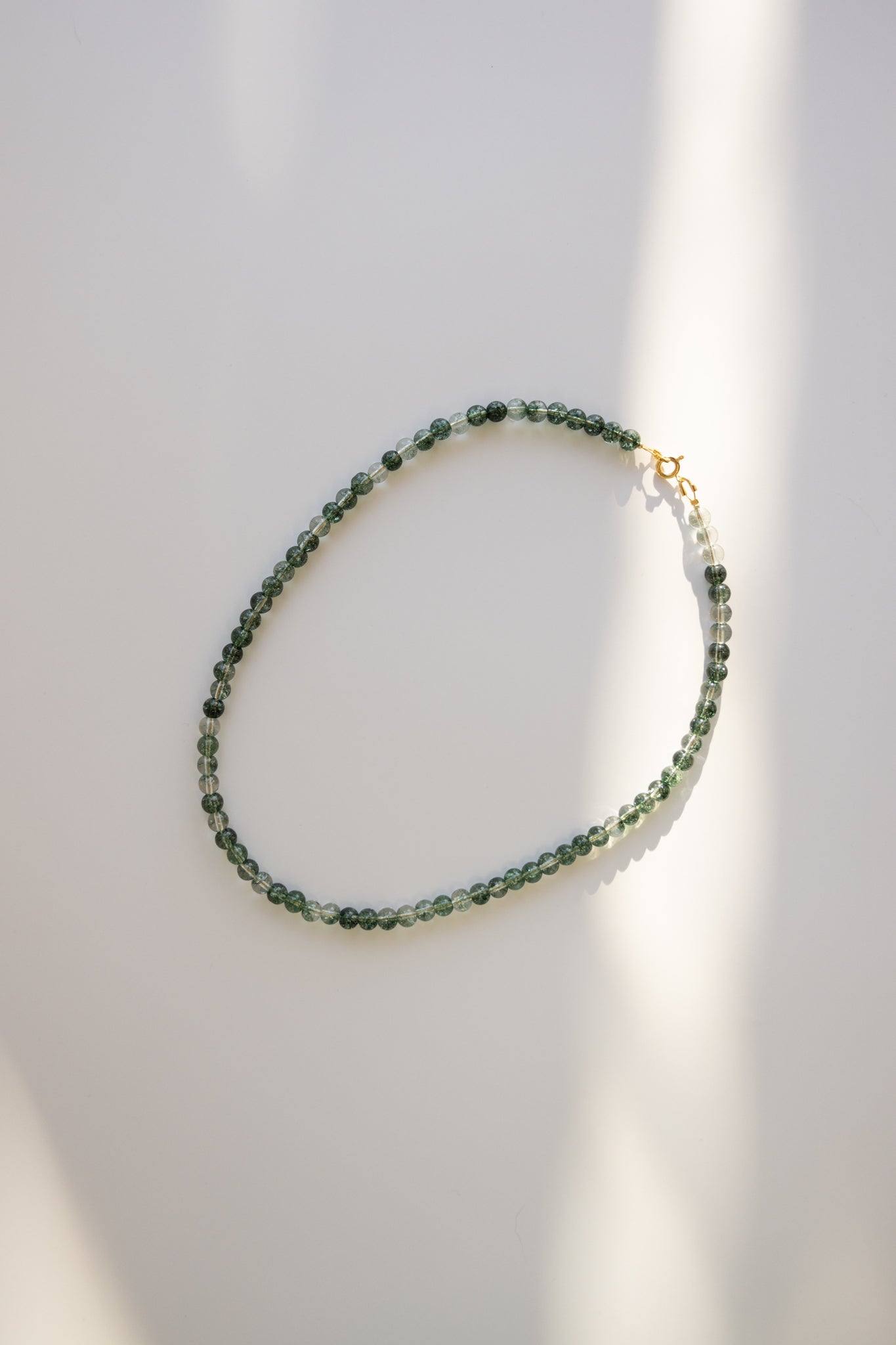 Green Cracked Crystal Quartz Necklace