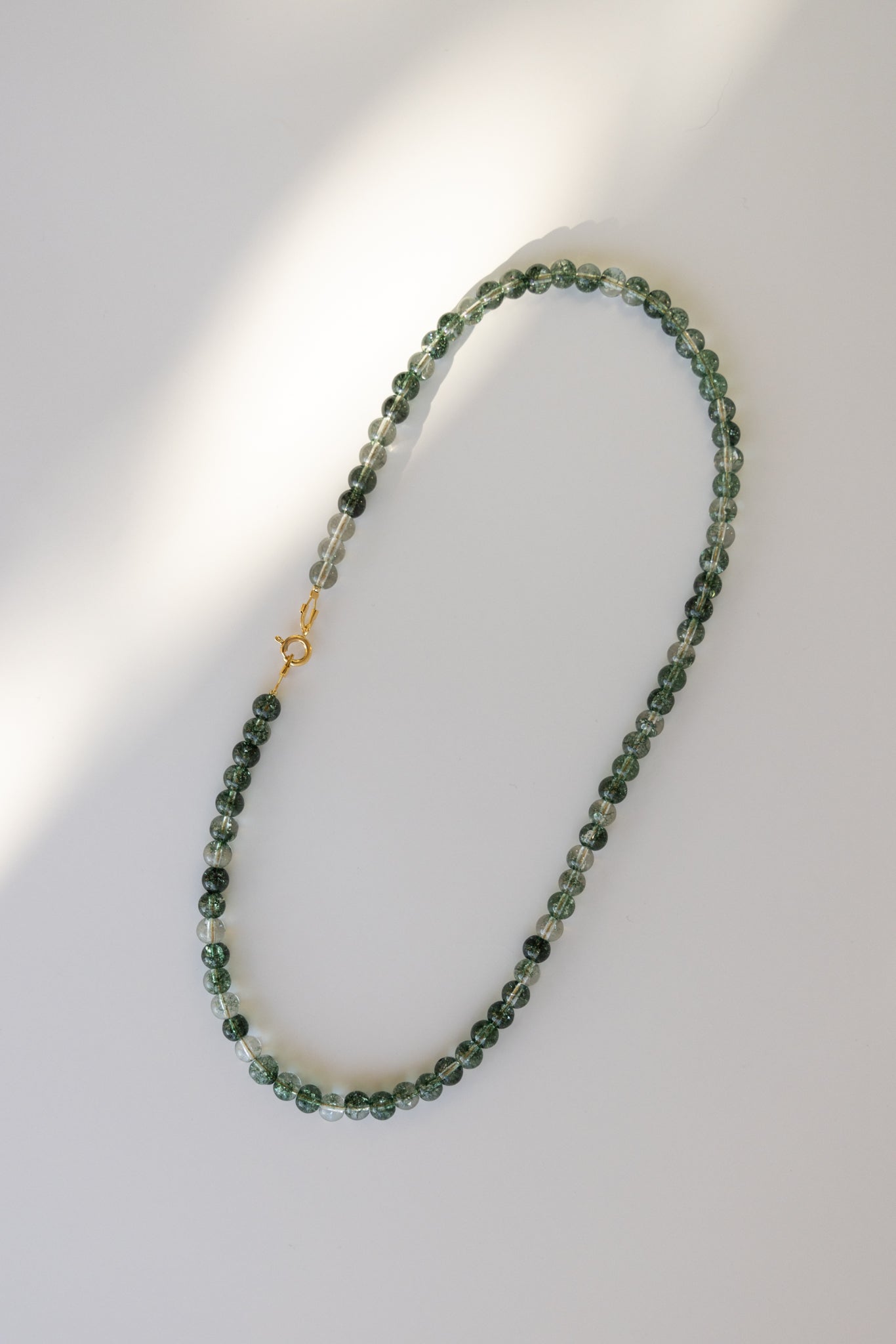 Green Cracked Crystal Quartz Necklace