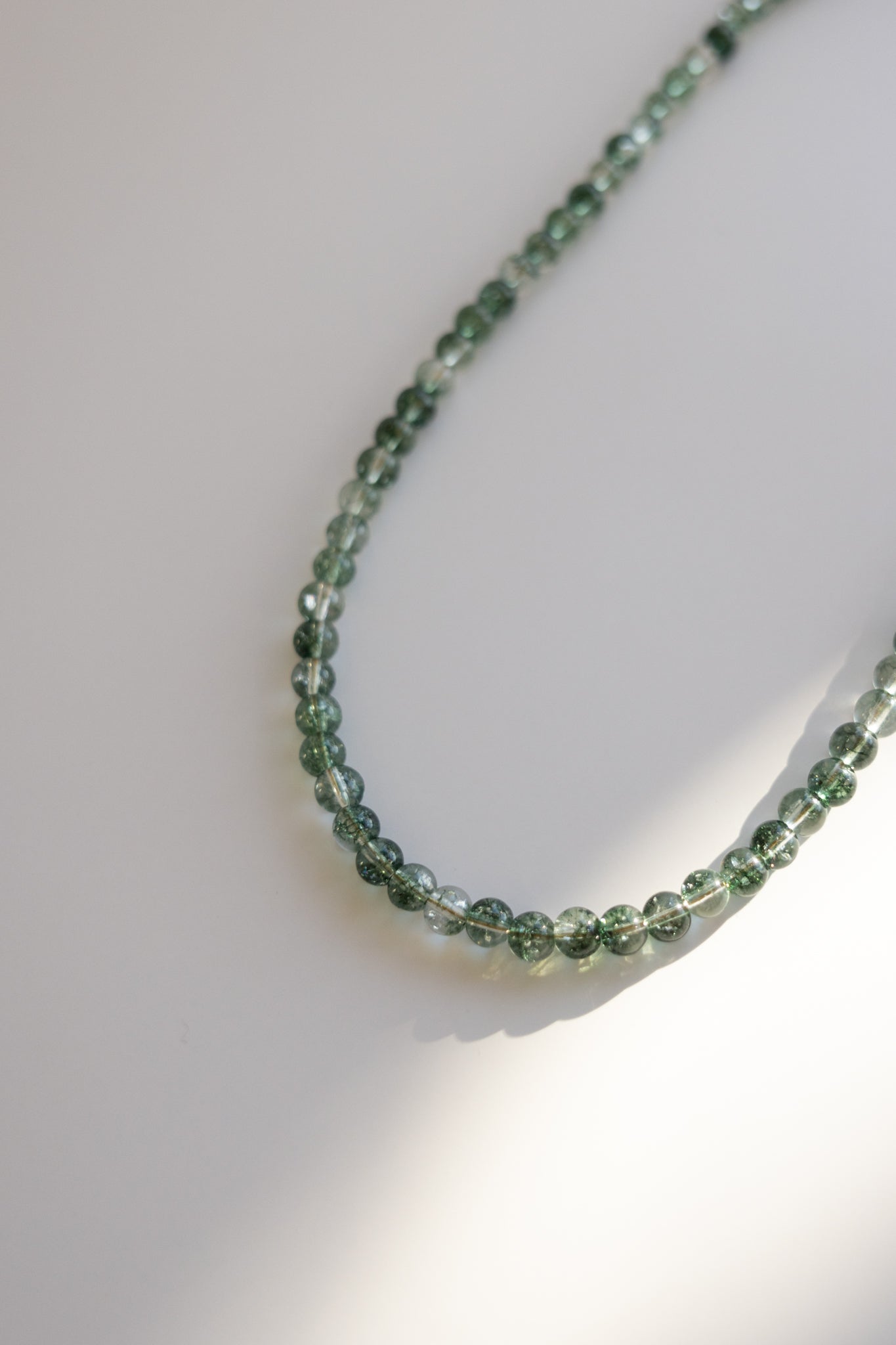 Green Cracked Crystal Quartz Necklace
