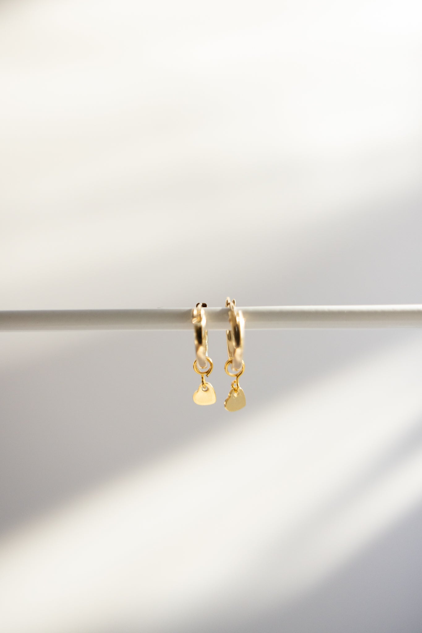 Hoop Earrings with Heart Charm