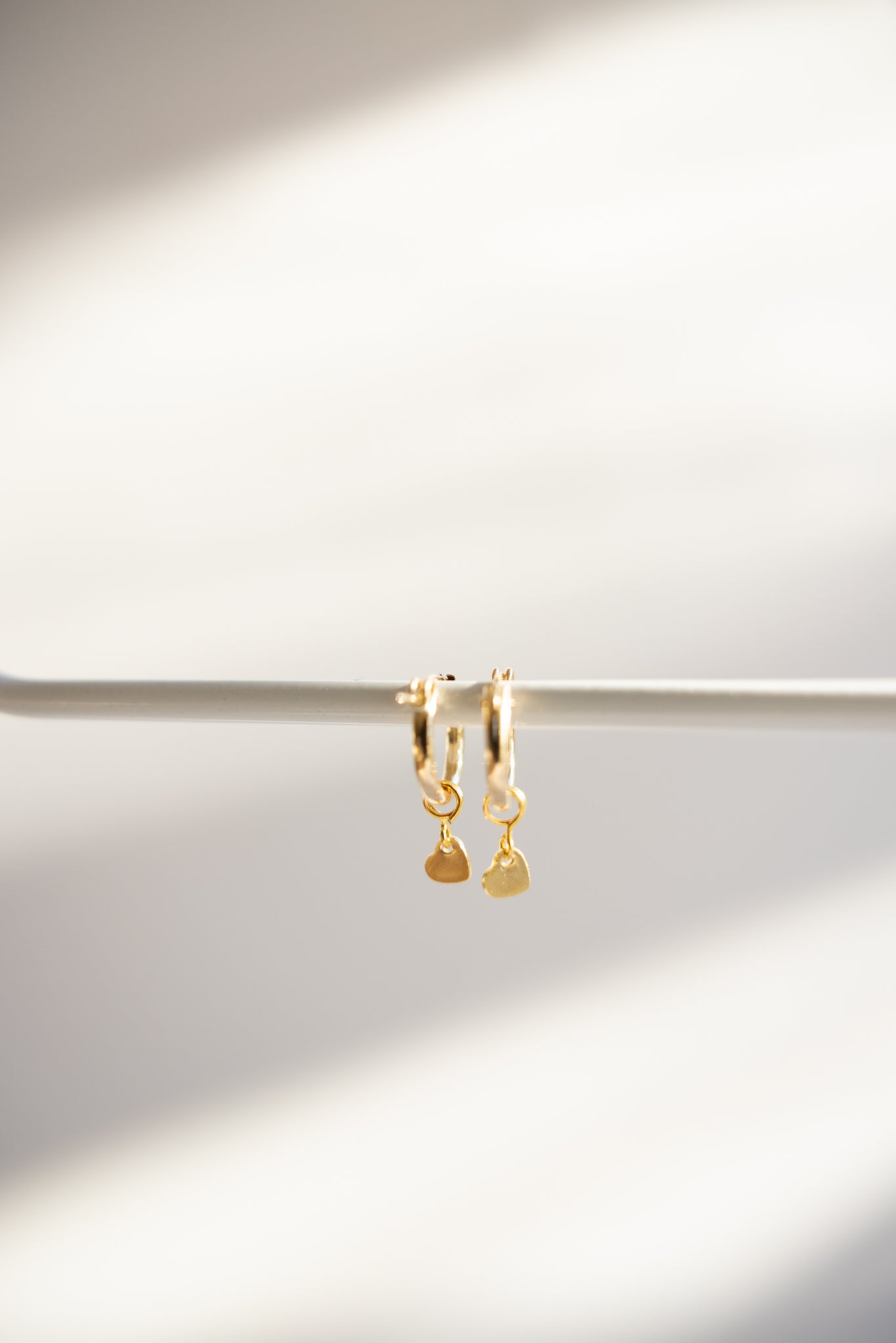 Hoop Earrings with Heart Charm