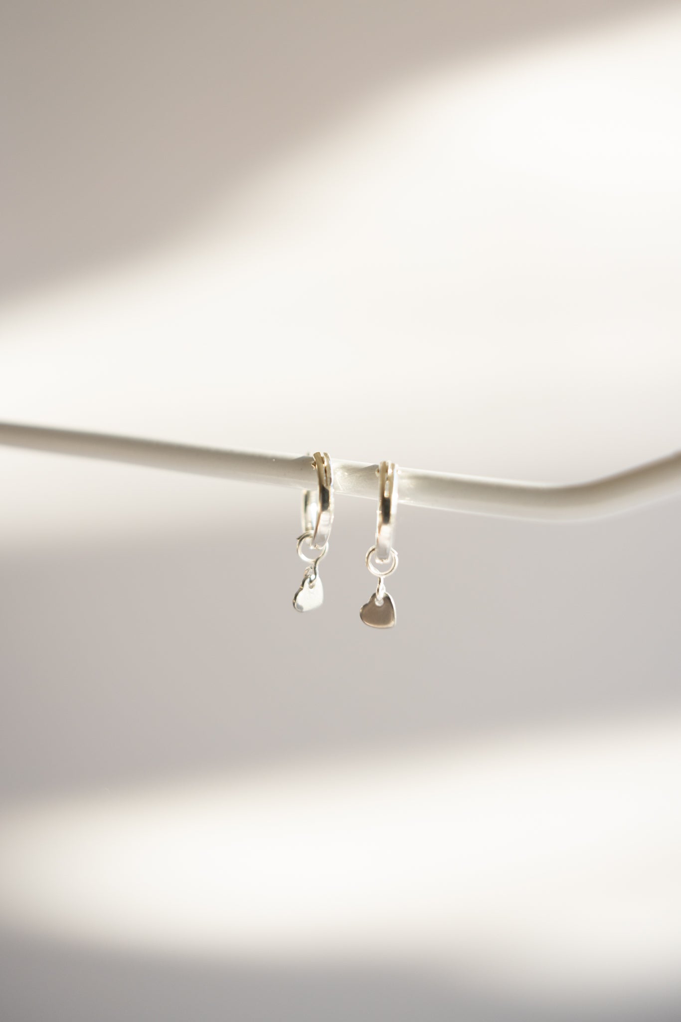 Hoop Earrings with Heart Charm