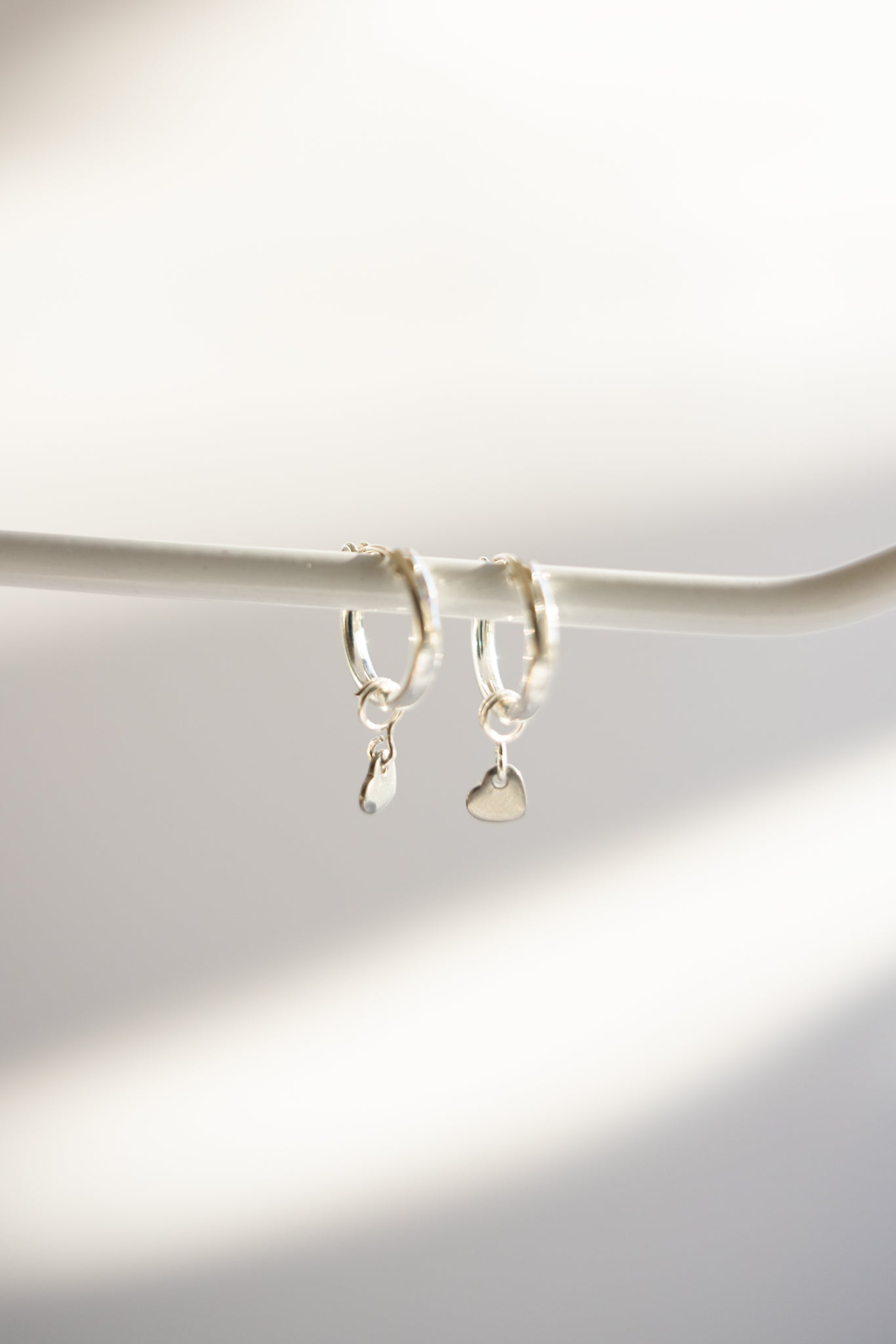 Hoop Earrings with Heart Charm