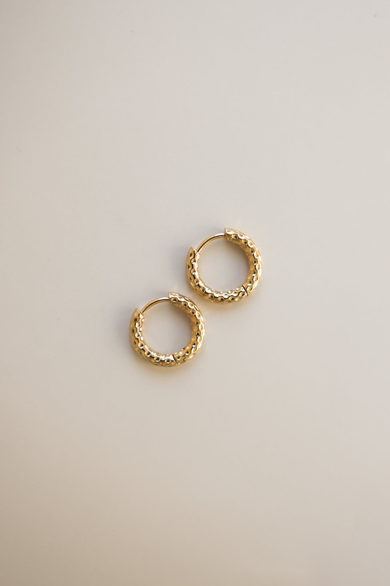 Gold Textured Hoops