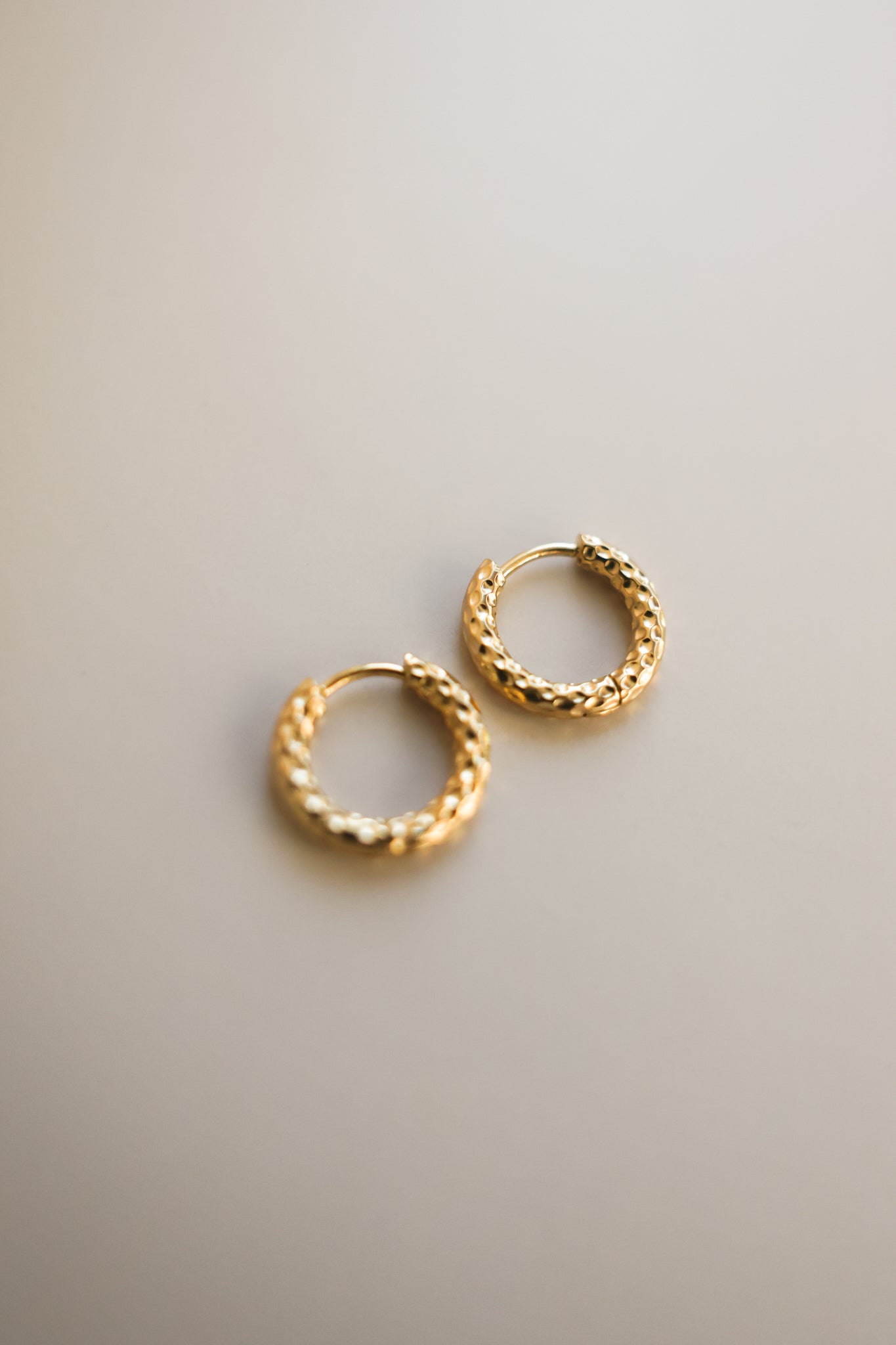 Gold Textured Hoops