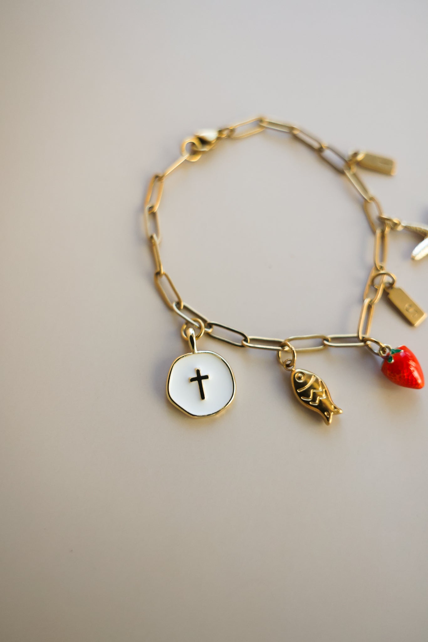 Paper Clip Chain Bracelet + Charms