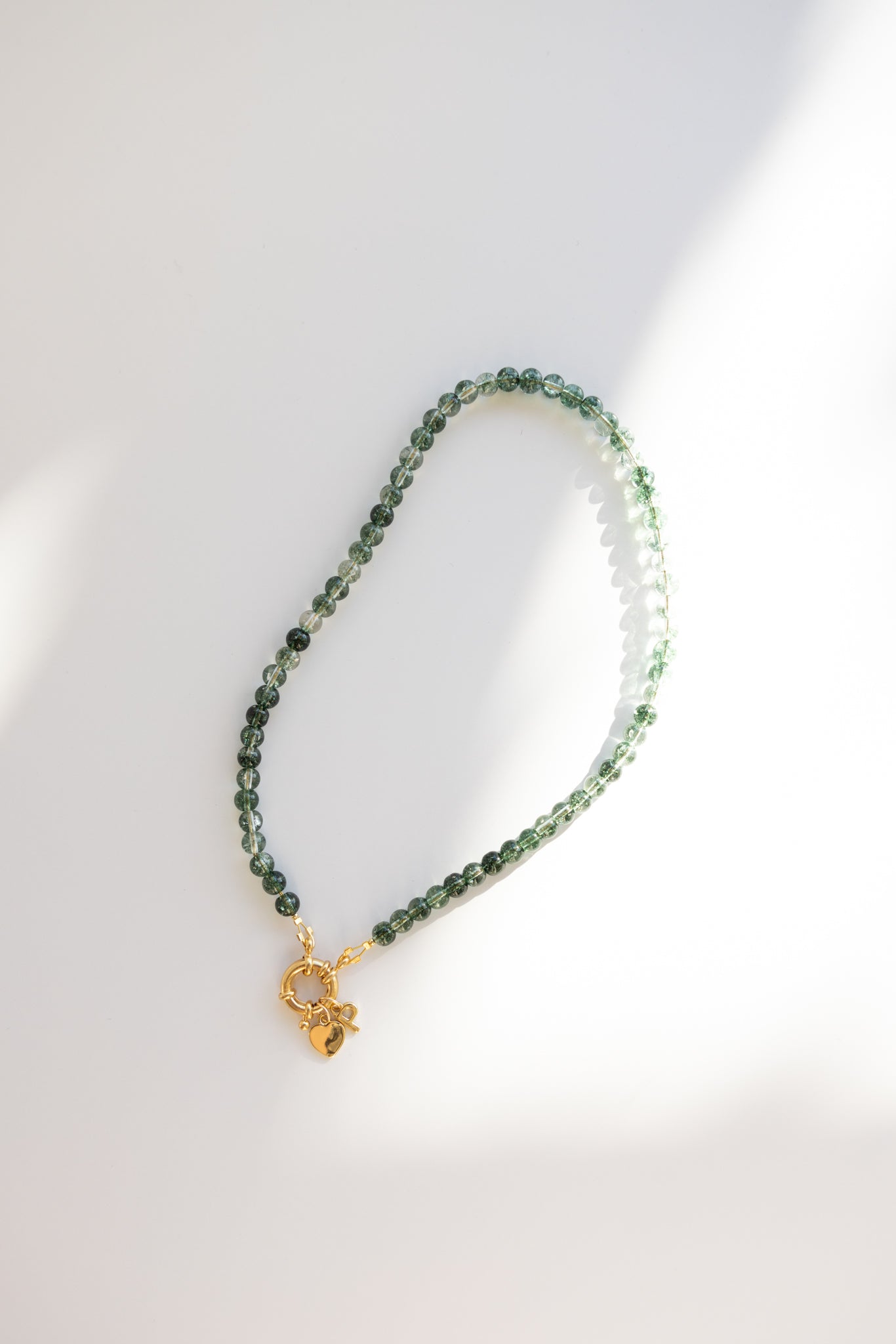 Green Cracked Crystal Quartz Necklace