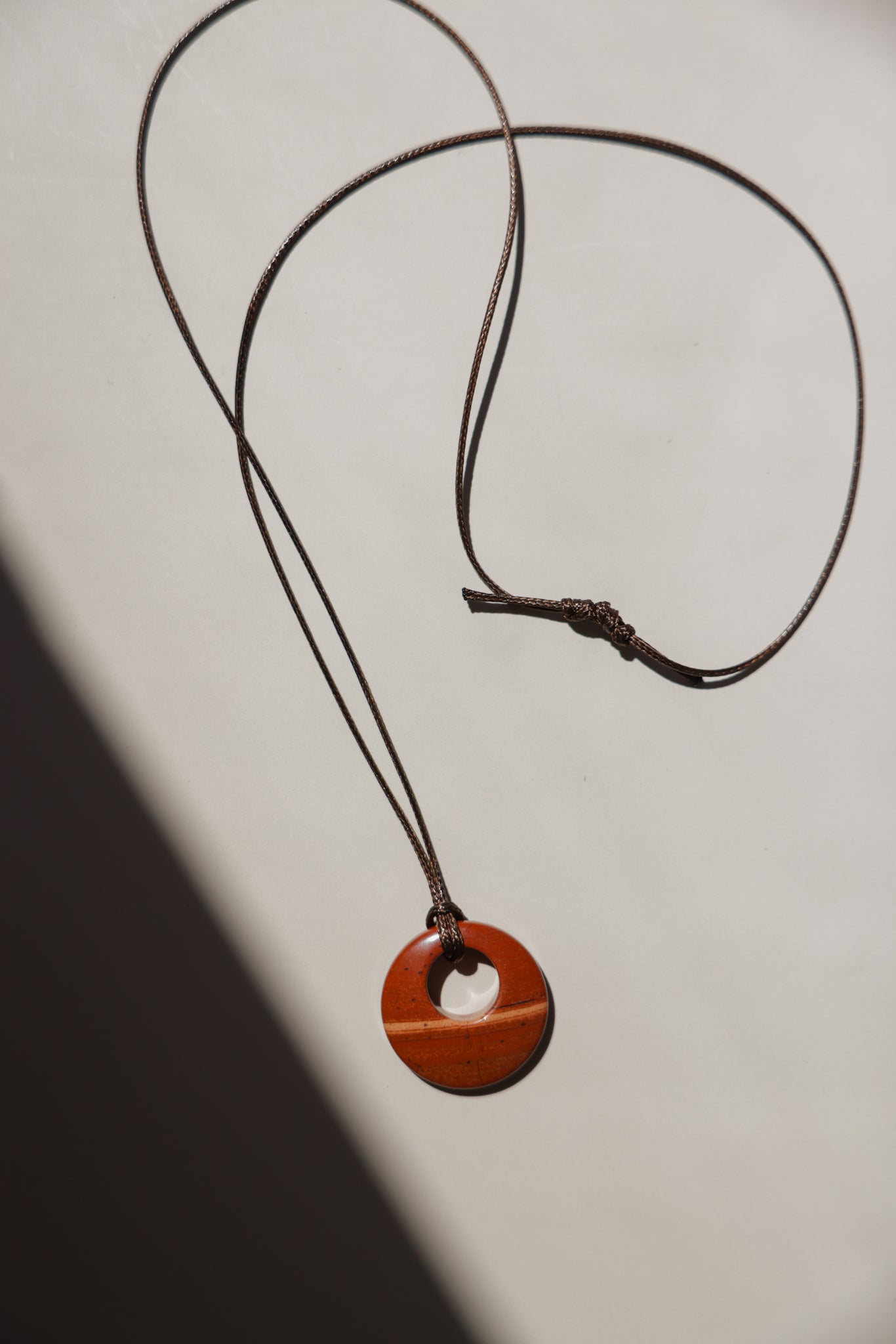 Red Jasper Cord Pendant Necklace