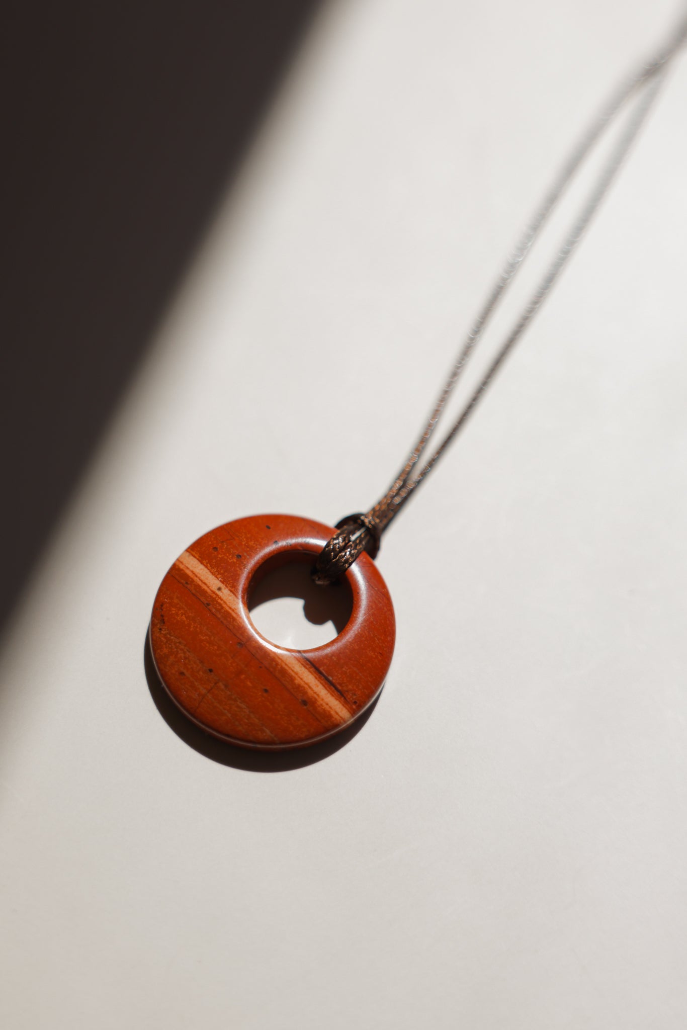 Red Jasper Cord Pendant Necklace