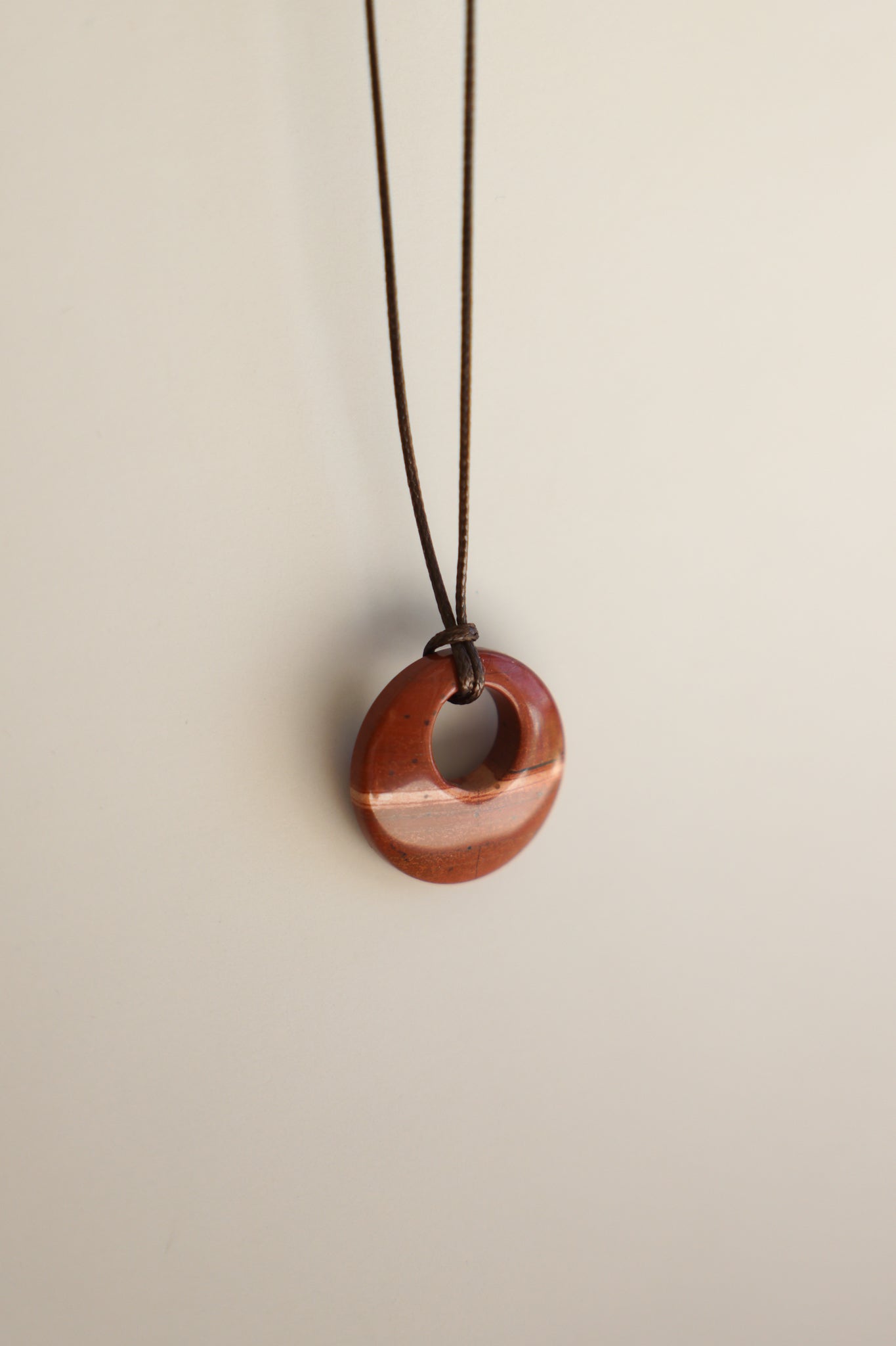 Red Jasper Cord Pendant Necklace