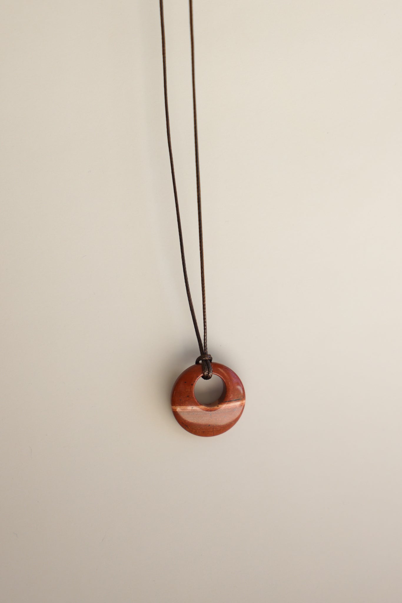 Red Jasper Cord Pendant Necklace