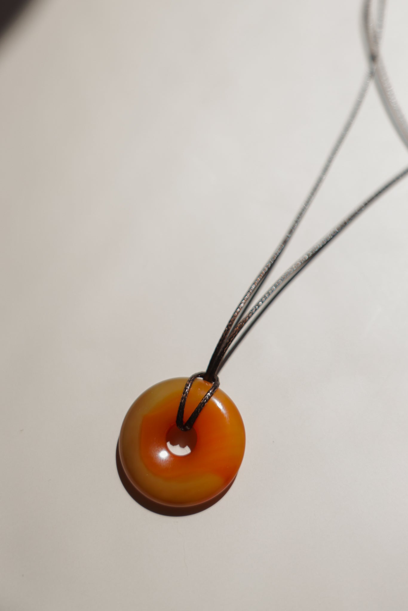 Red Agate Cord Pendant Necklace