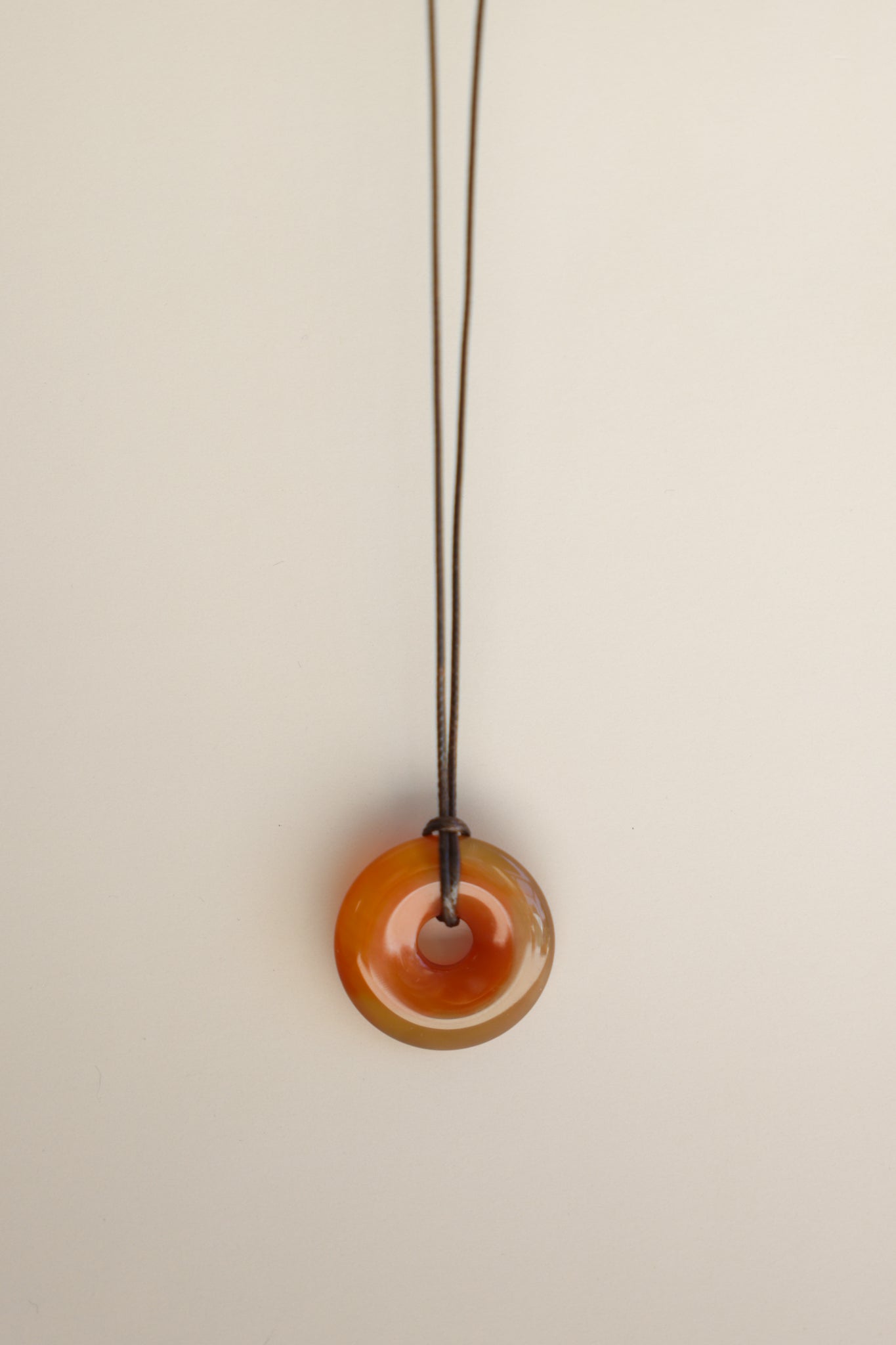 Red Agate Cord Pendant Necklace