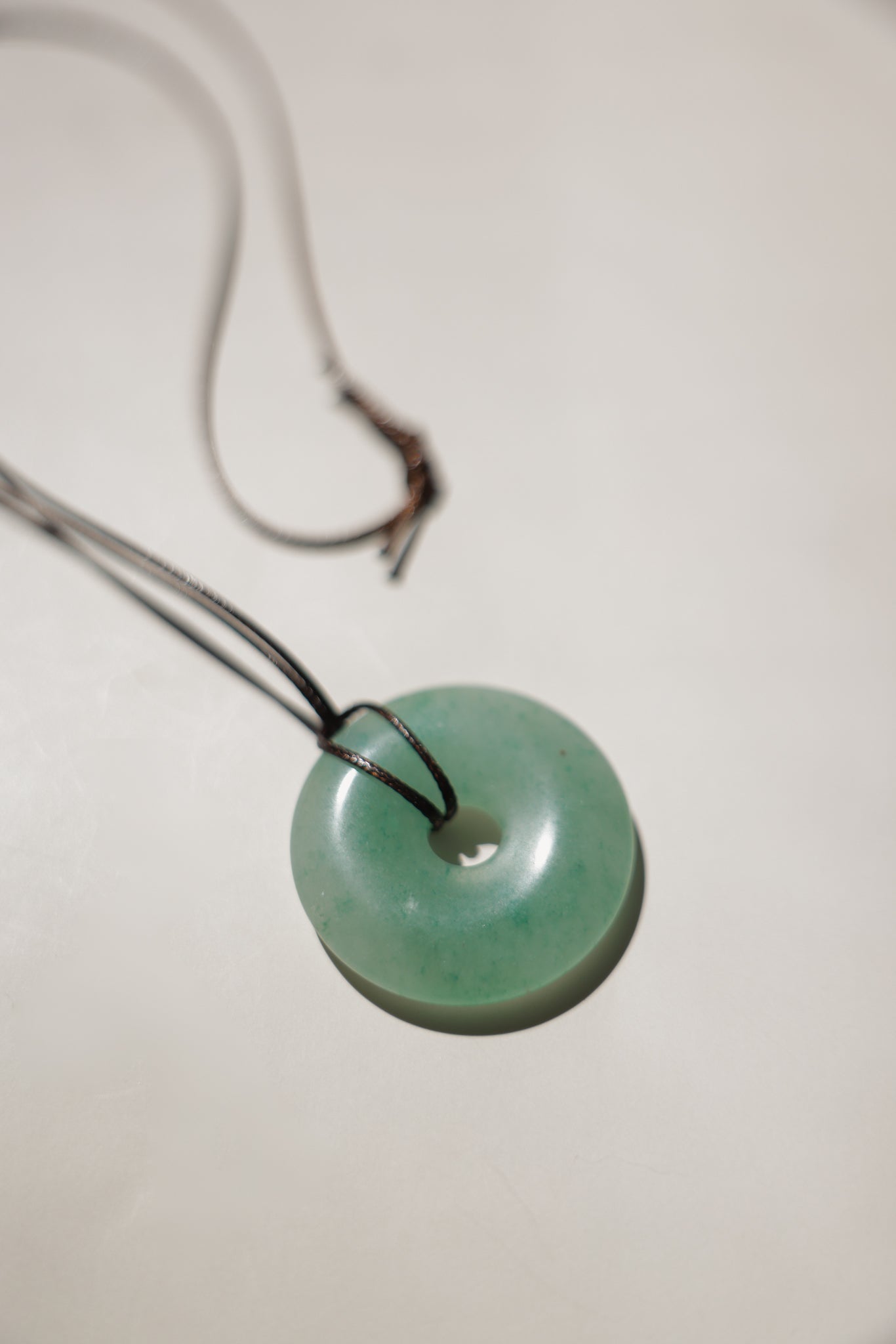 Green Aventurine Cord Pendant Necklace