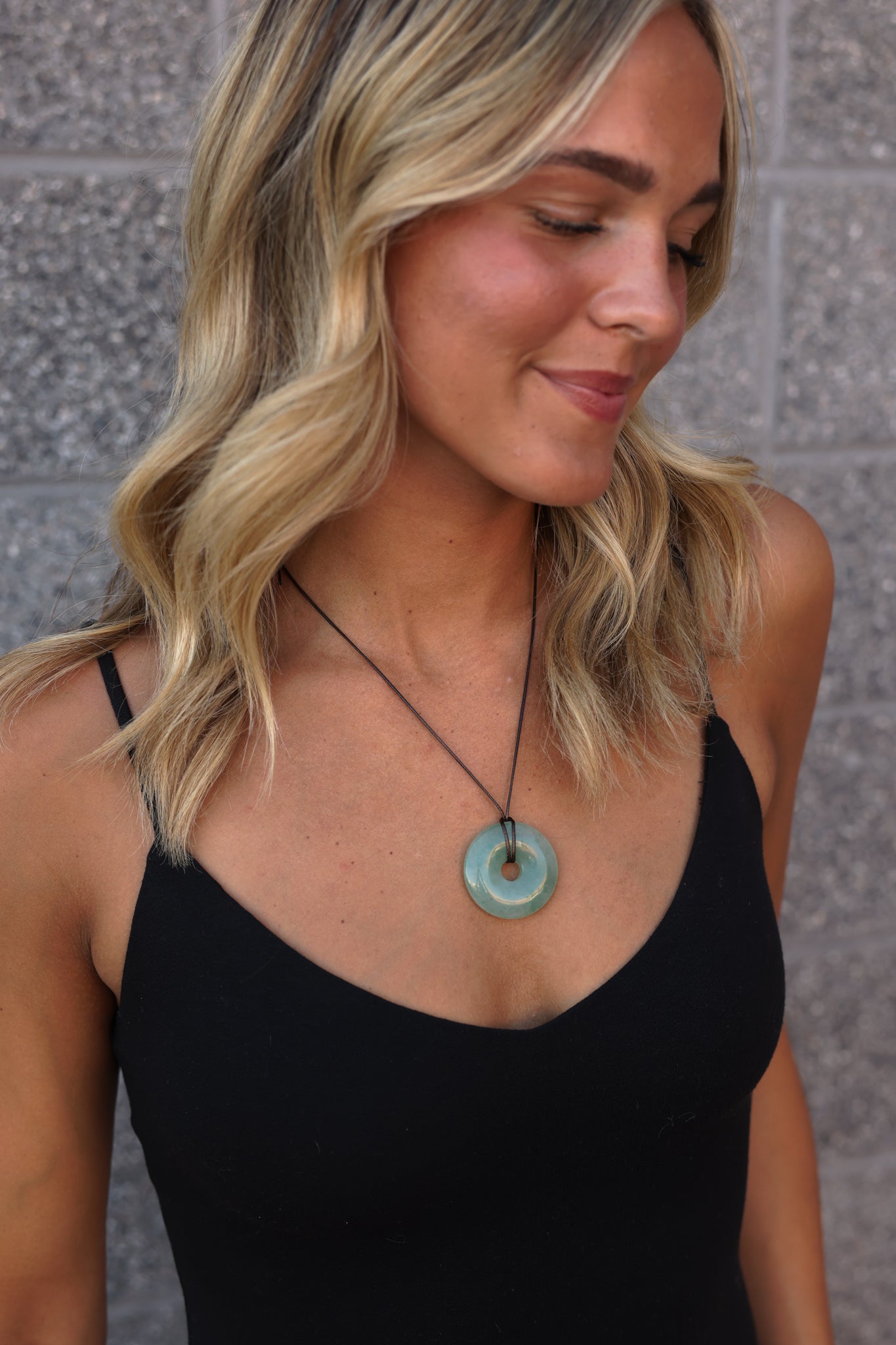 Green Aventurine Cord Pendant Necklace