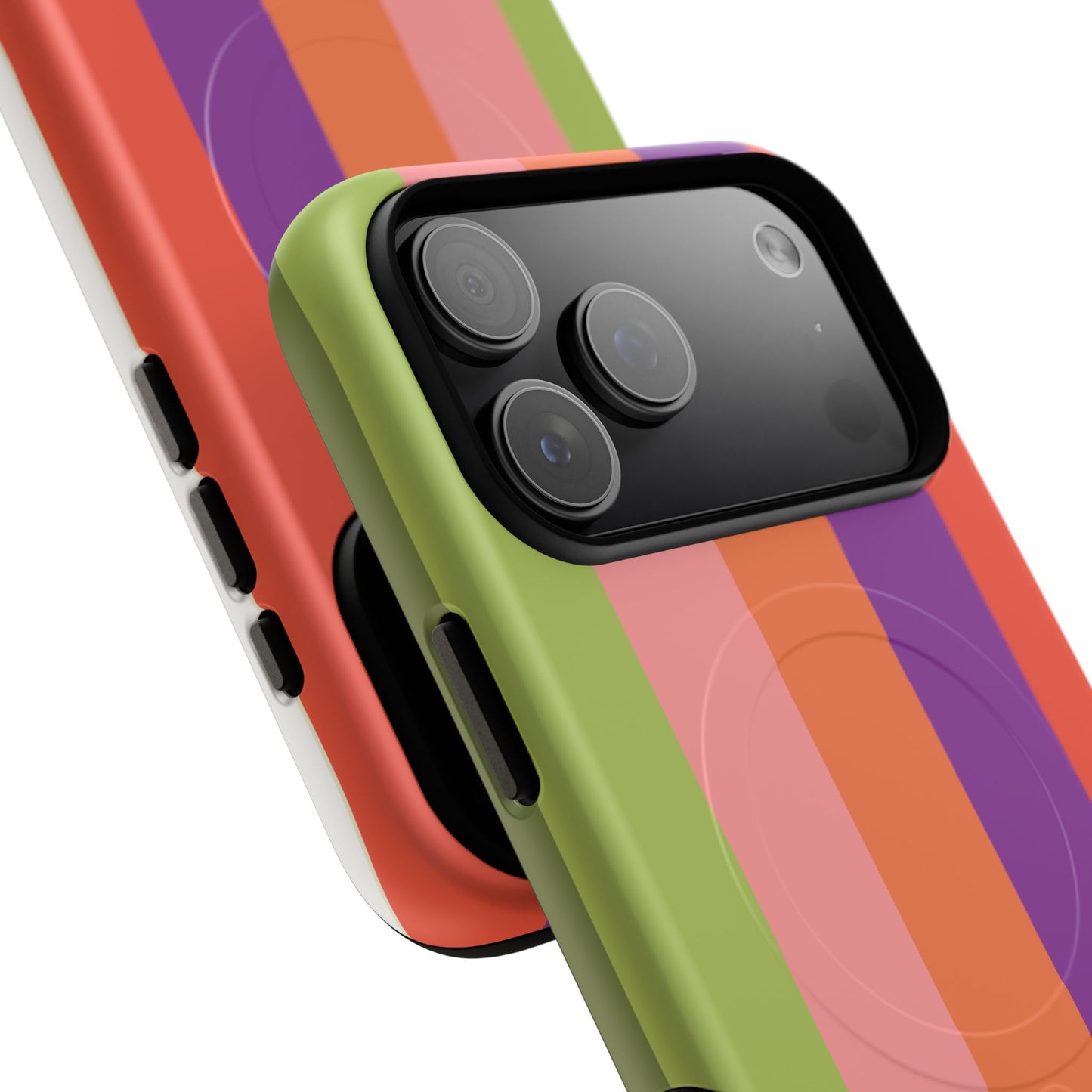Bold Retro Stripe Magnetic Phone Case — Tough Protective iPhone Cover