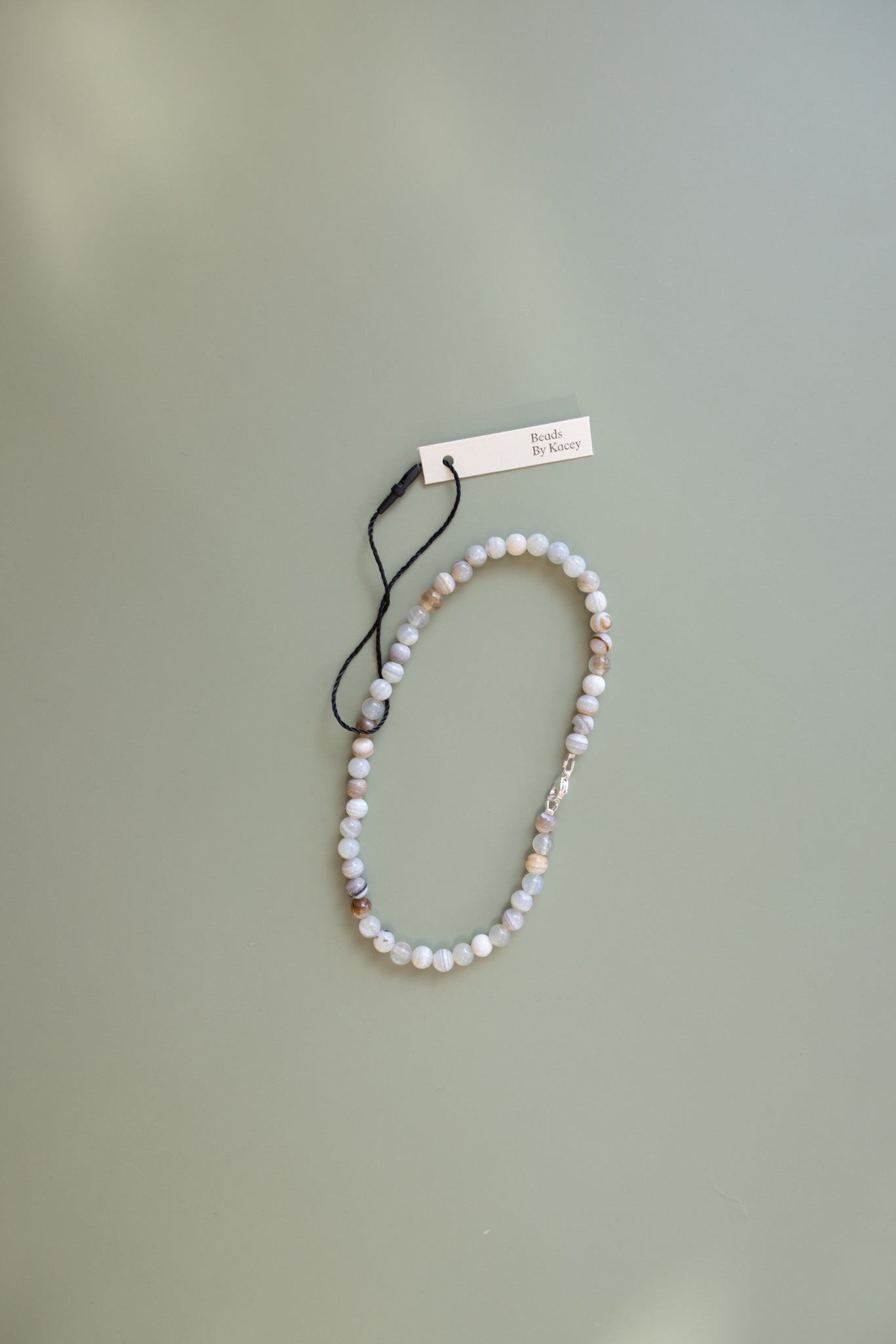 Men's Striped Agate Necklace