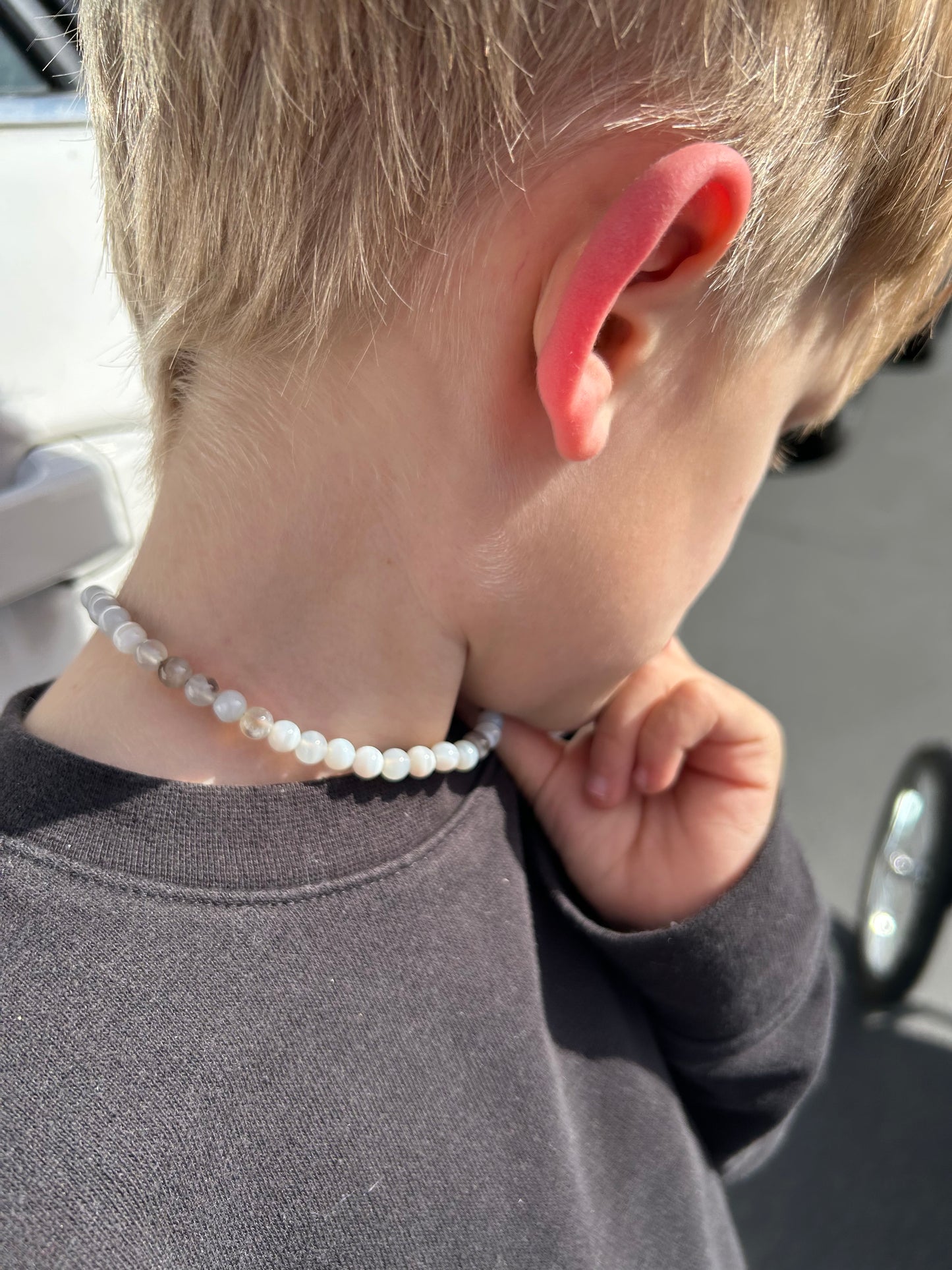 Men's Striped Agate Necklace