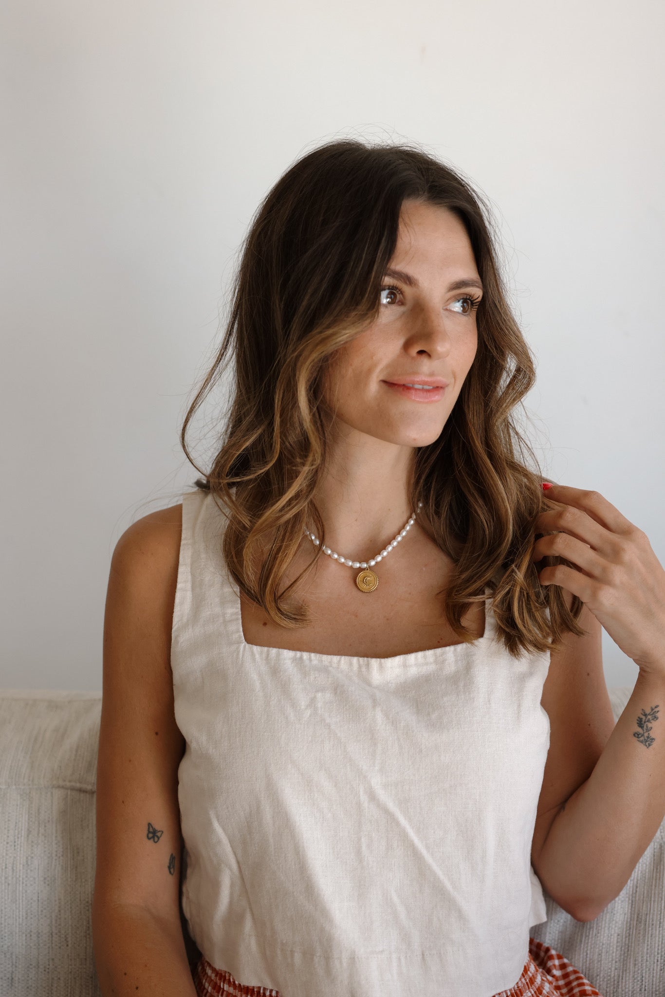 Pearl Necklace + Coin Pendant