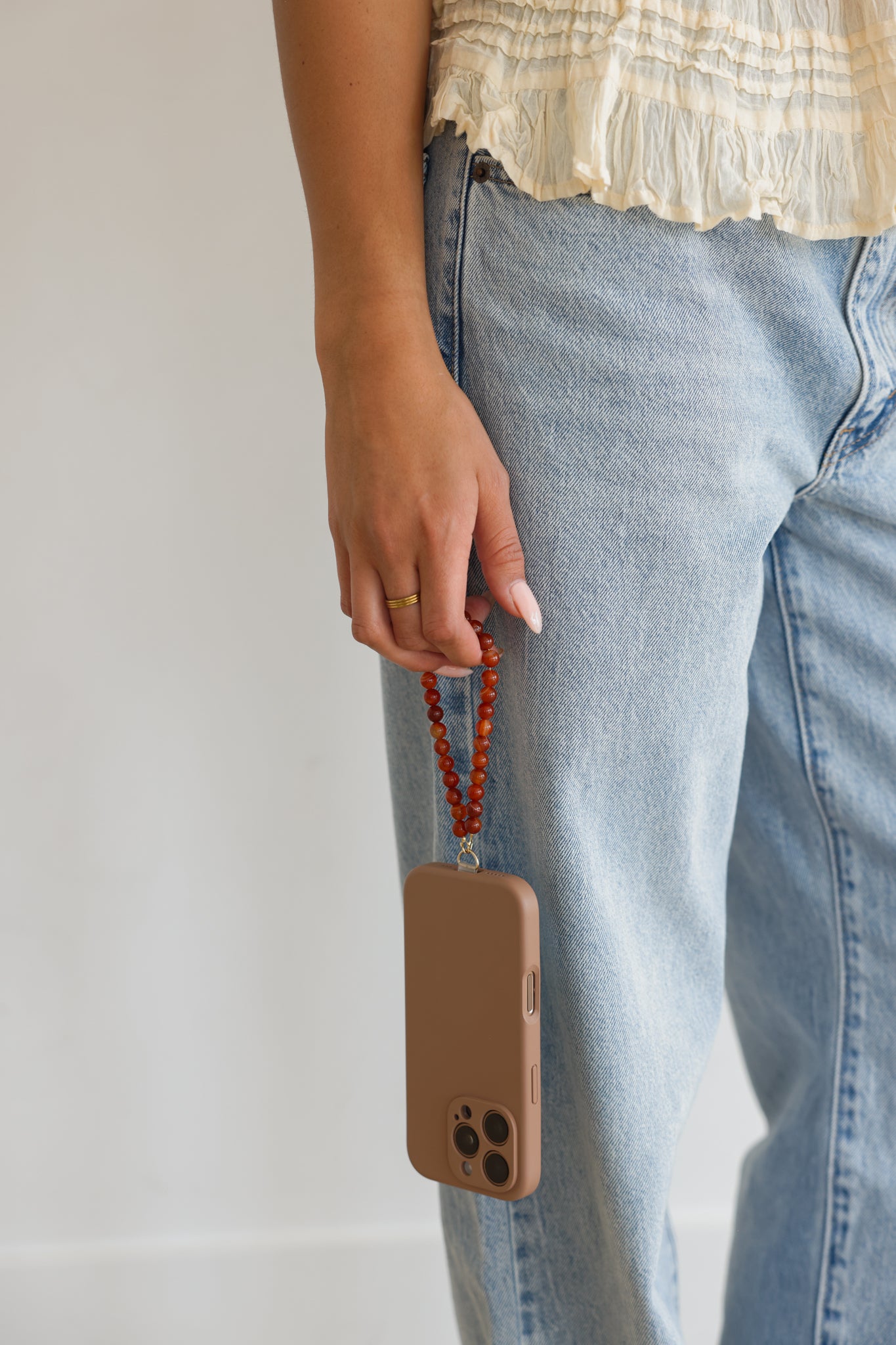 Red Striped Agate Phone Charm