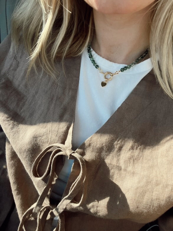 Green Cracked Crystal Quartz Necklace