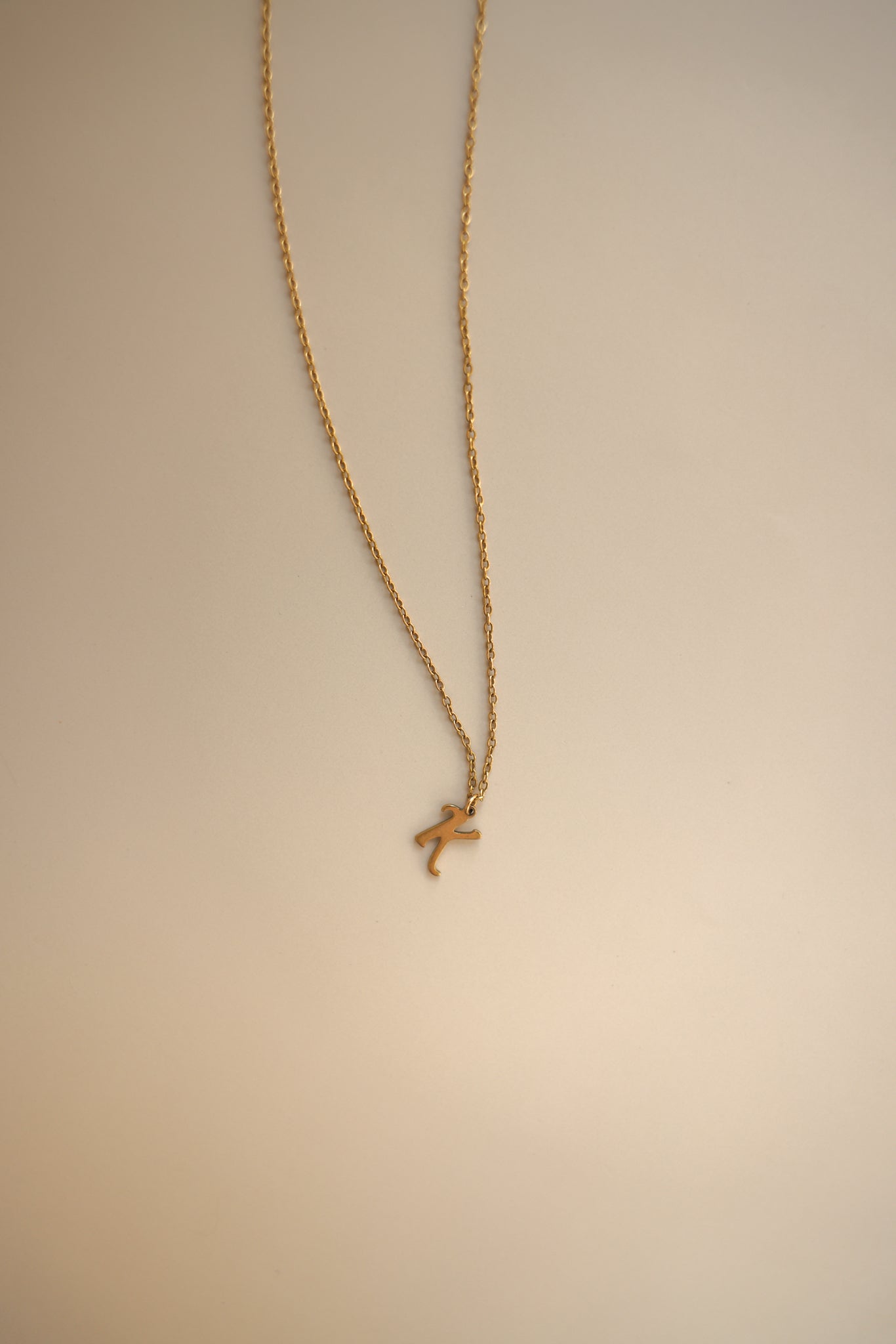 Gold Chain + Cursive Initial