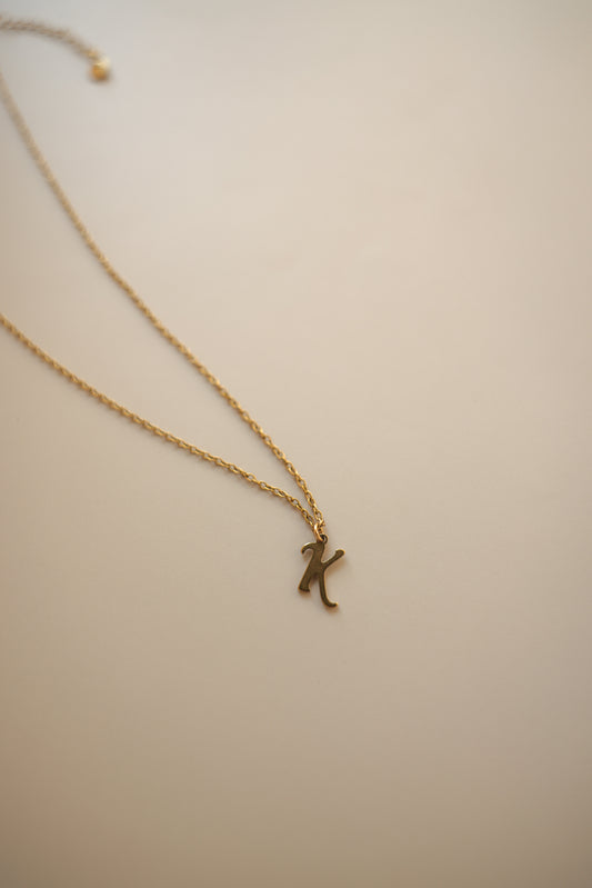 Gold Chain + Cursive Initial