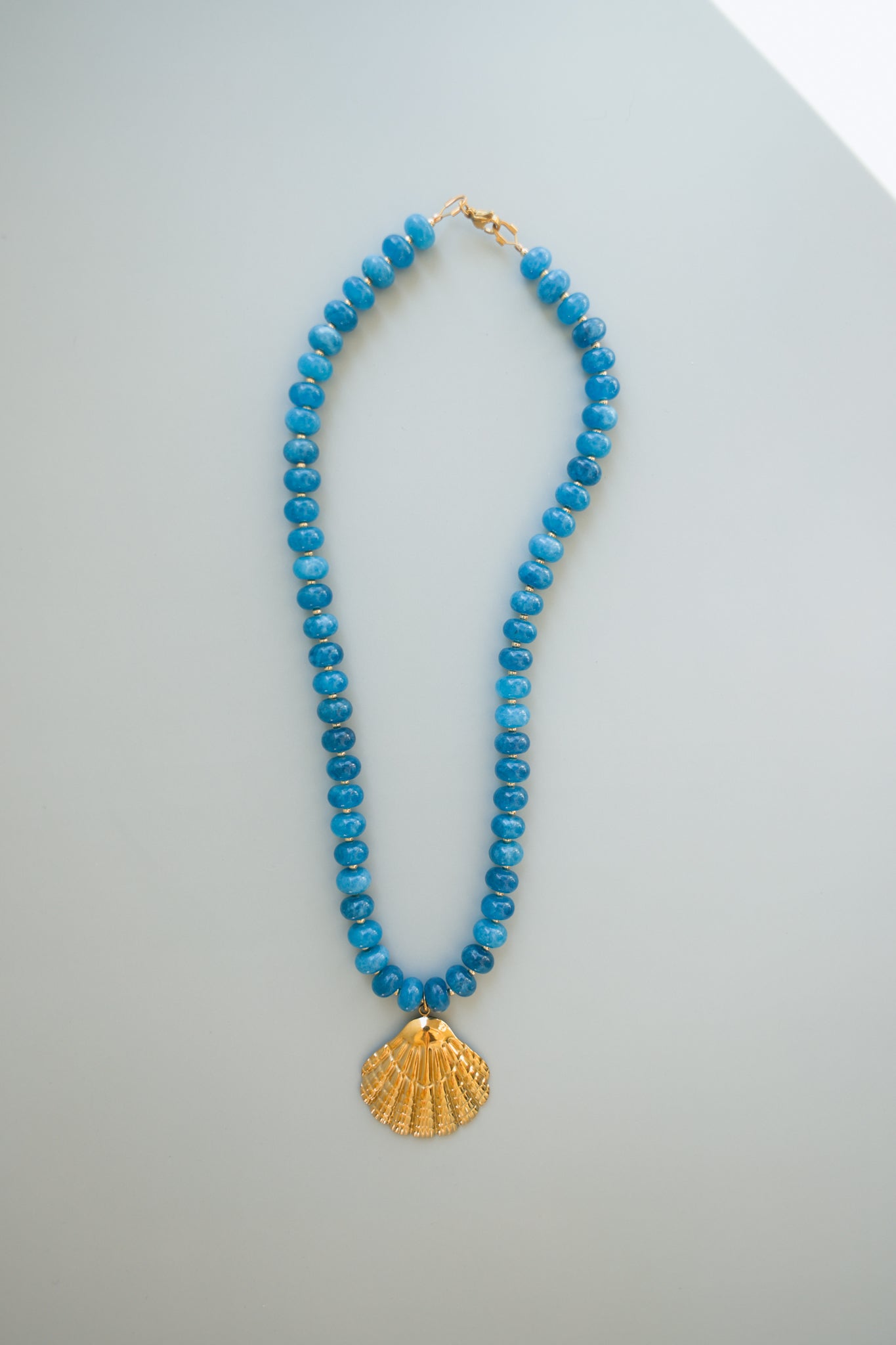Blue Necklace + Shell Pendant